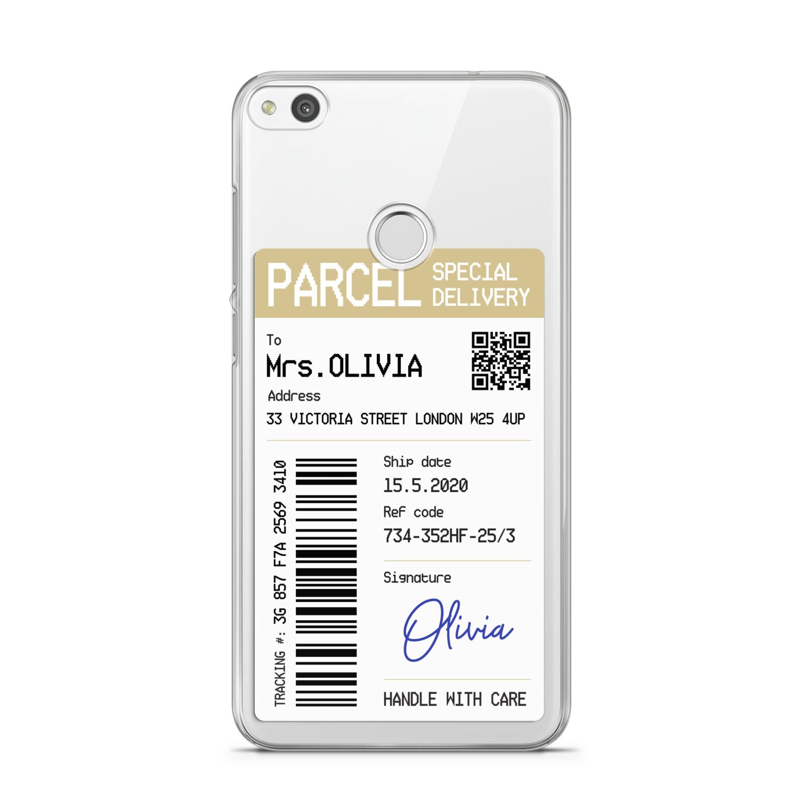 Parcel Label with Name Huawei P8 Lite Case