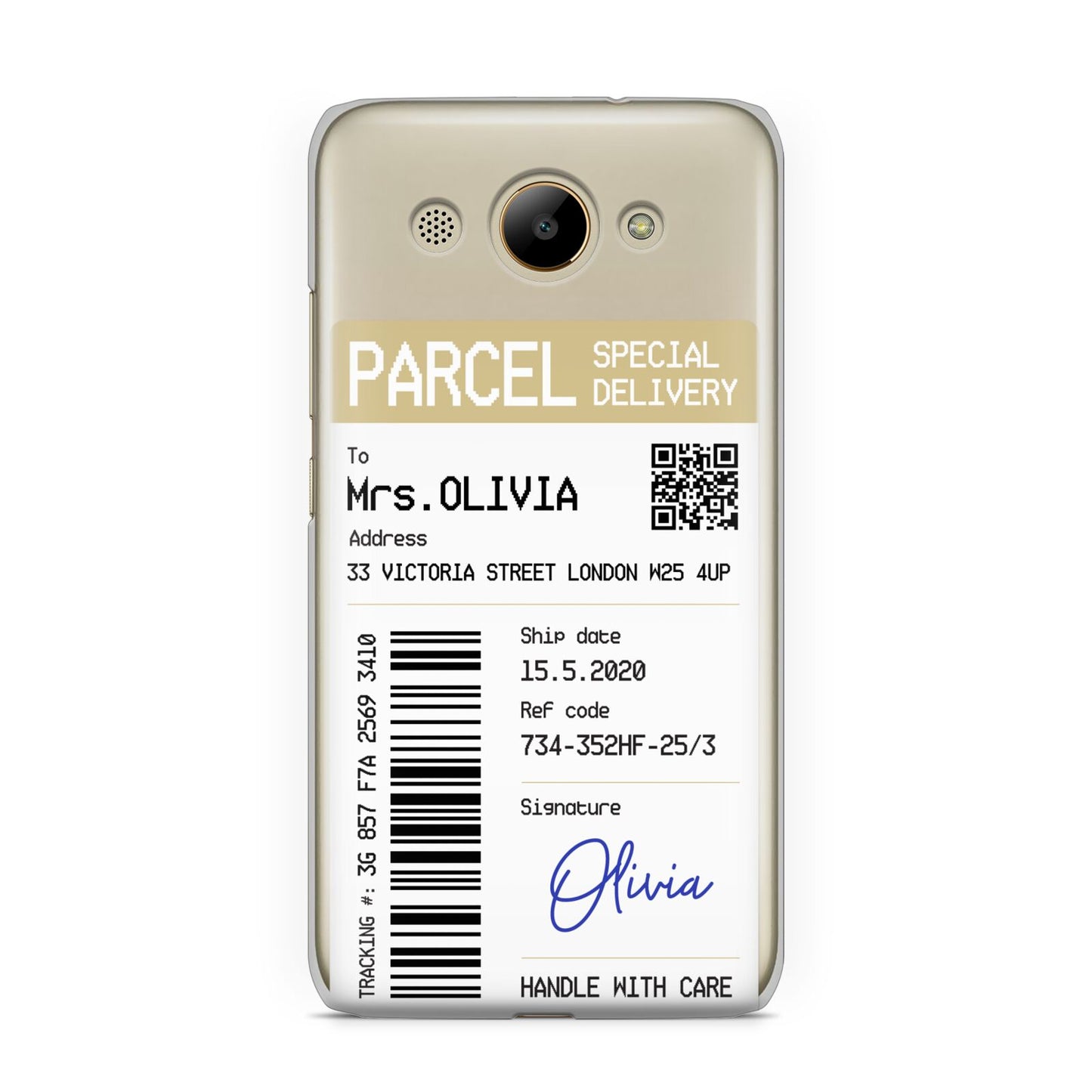 Parcel Label with Name Huawei Y3 2017