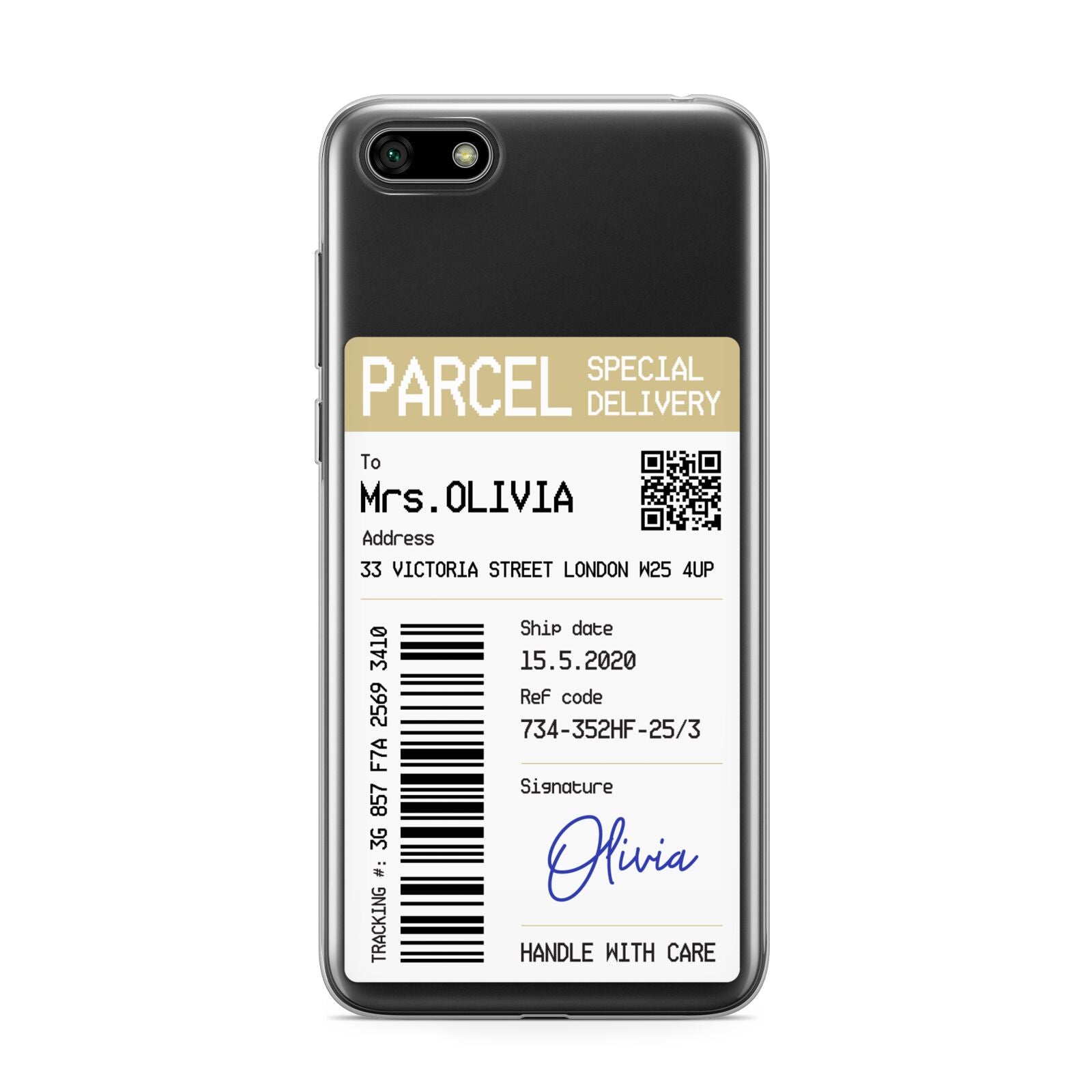 Parcel Label with Name Huawei Y5 Prime 2018 Phone Case