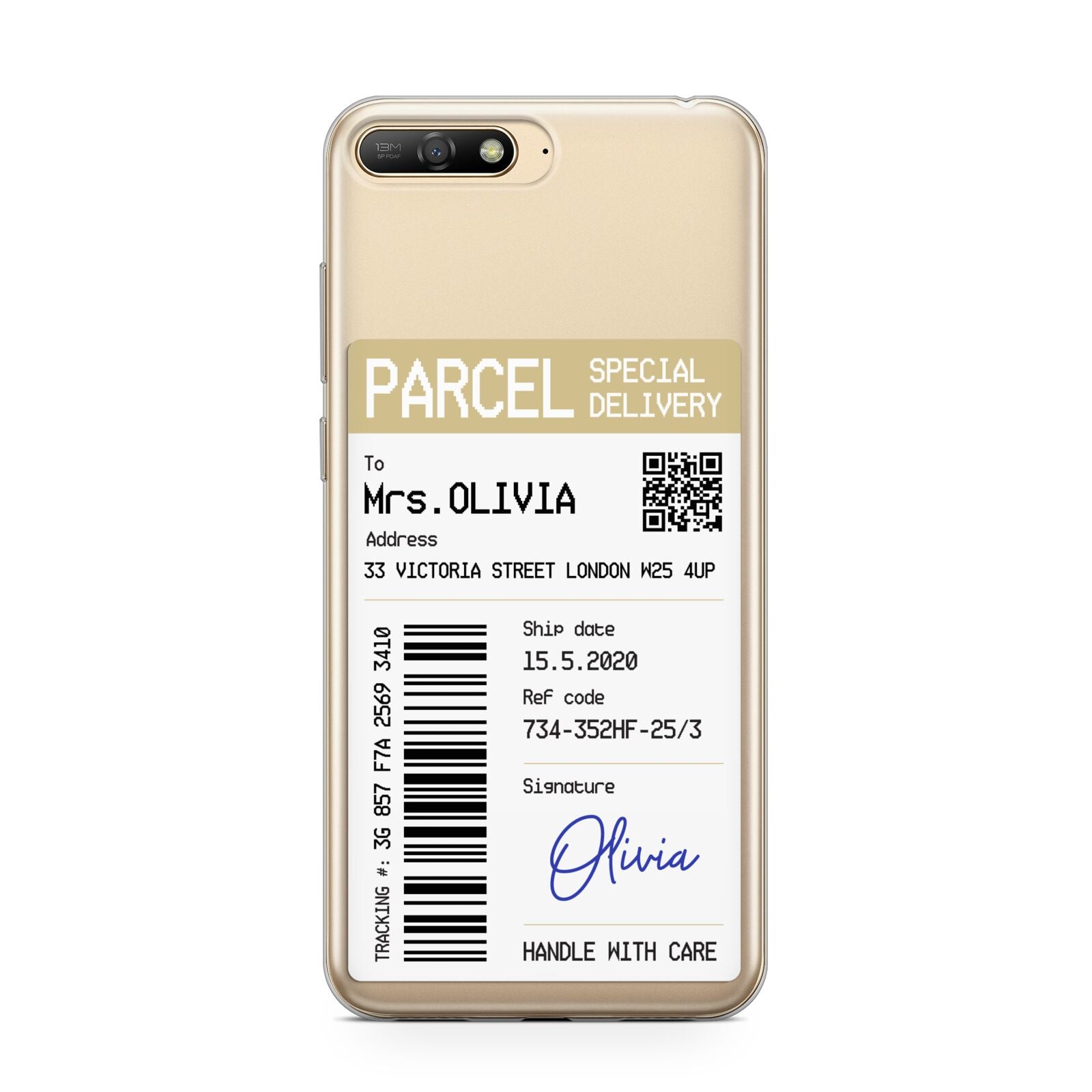 Parcel Label with Name Huawei Y6 2018