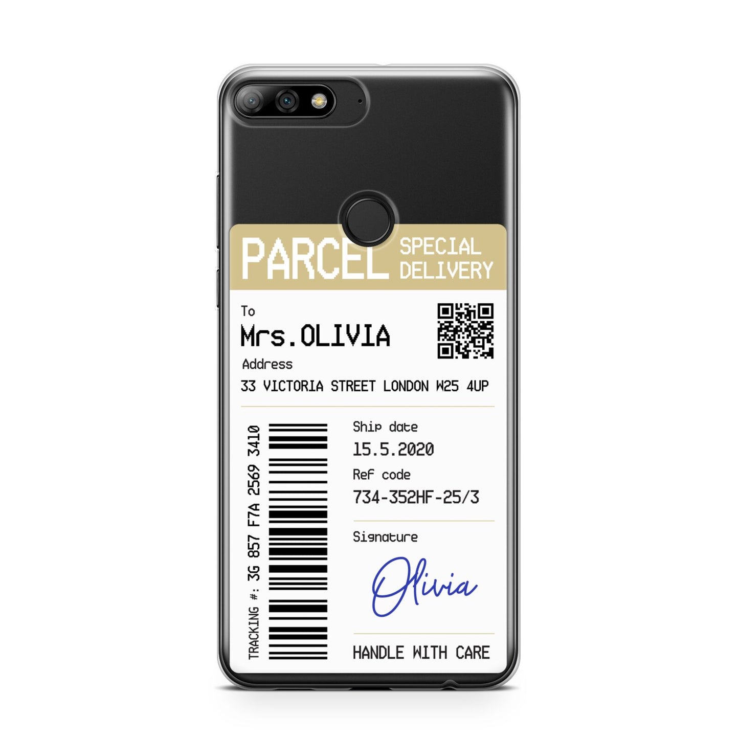 Parcel Label with Name Huawei Y7 2018