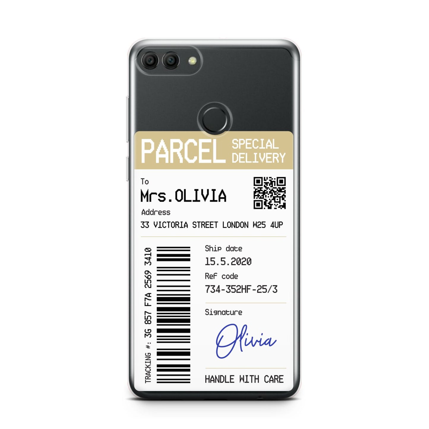 Parcel Label with Name Huawei Y9 2018