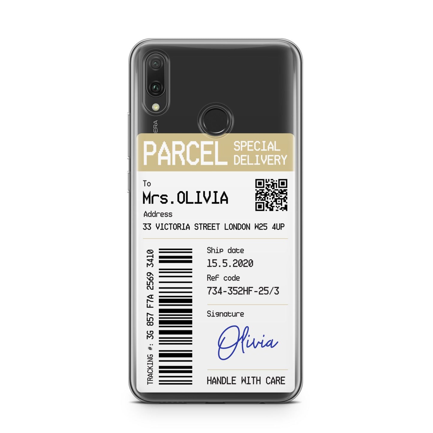 Parcel Label with Name Huawei Y9 2019