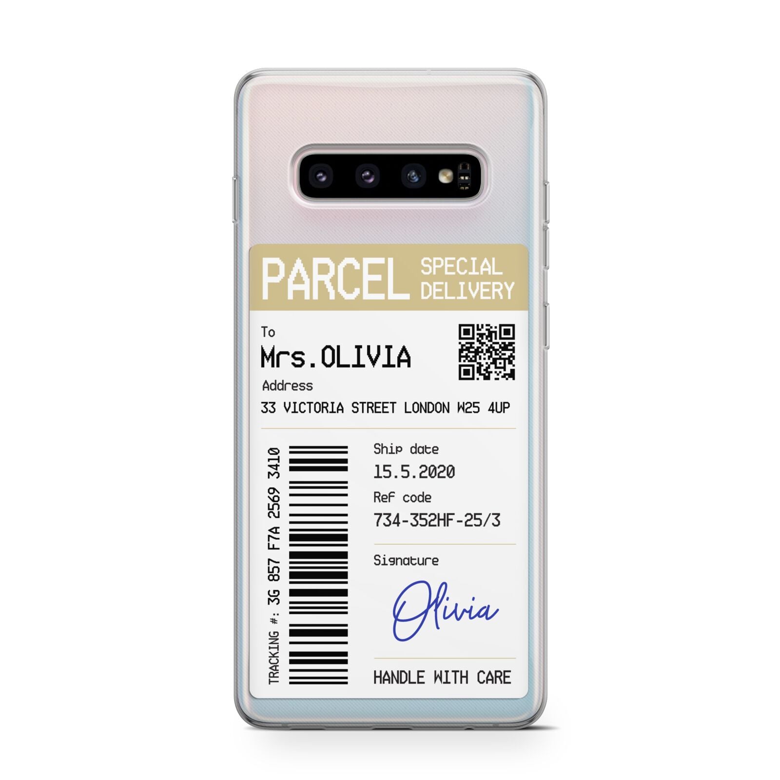 Parcel Label with Name Protective Samsung Galaxy Case