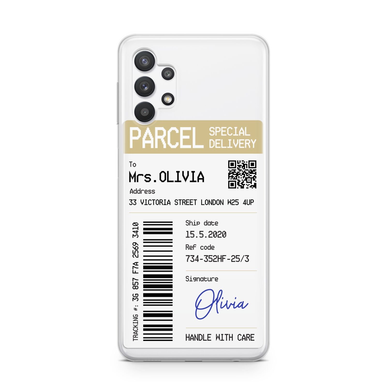 Parcel Label with Name Samsung A32 5G Case