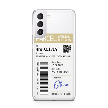 Parcel Label with Name Samsung S21 Case