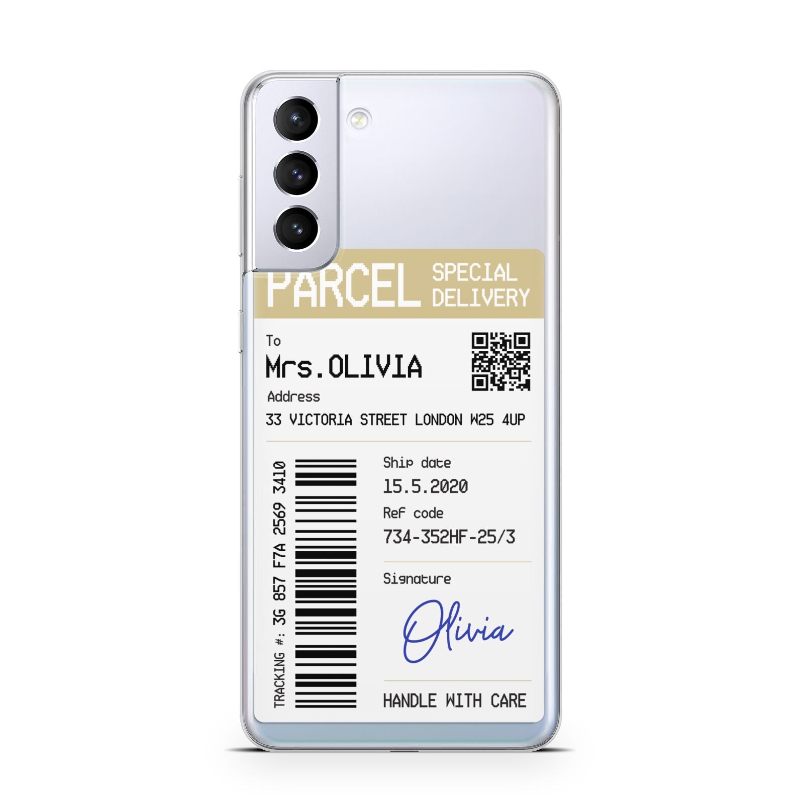 Parcel Label with Name Samsung S21 Plus Case