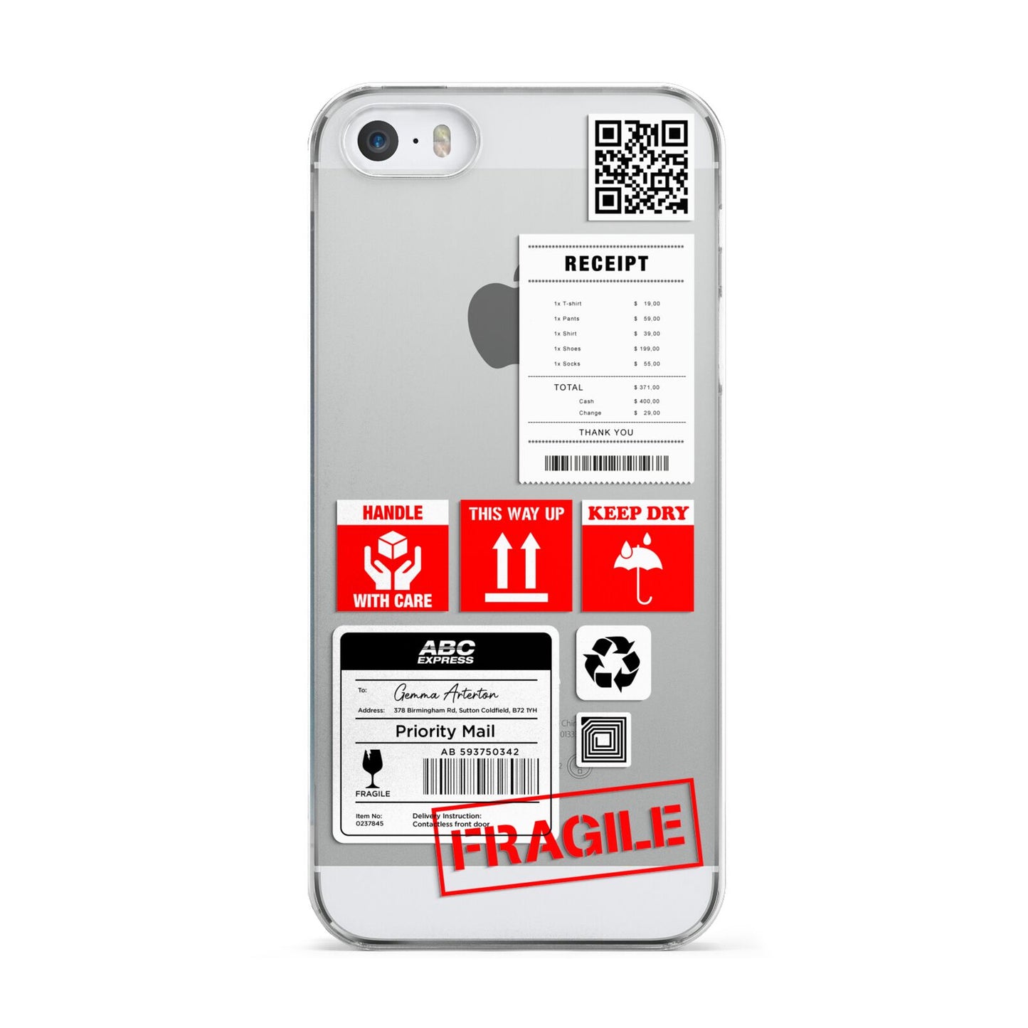 Parcel Stickers with Name Apple iPhone 5 Case