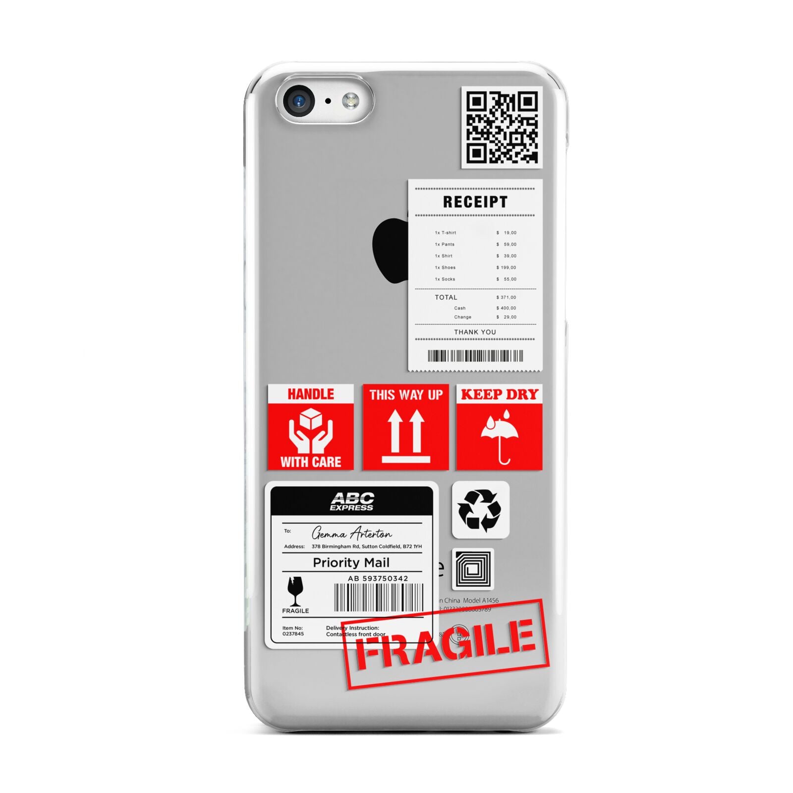 Parcel Stickers with Name Apple iPhone 5c Case