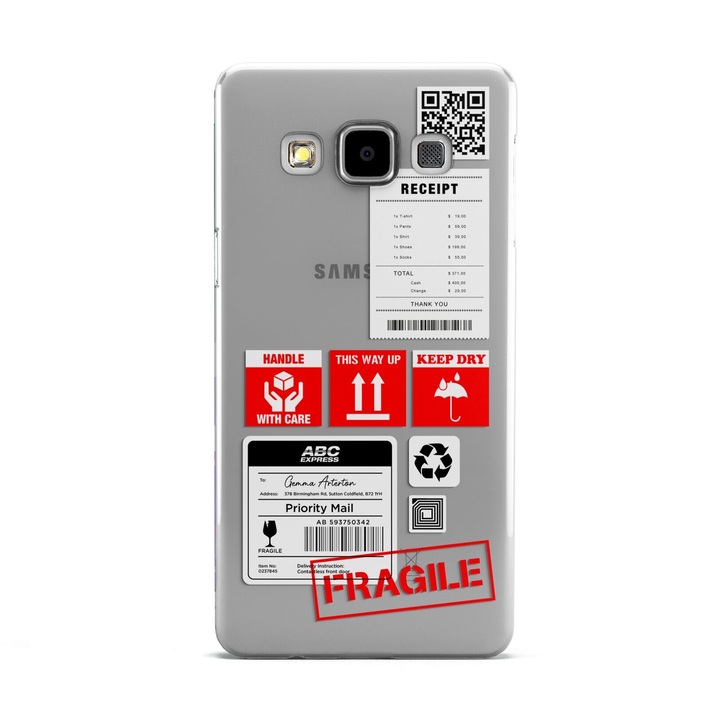 Parcel Stickers with Name Samsung Galaxy A5 Case