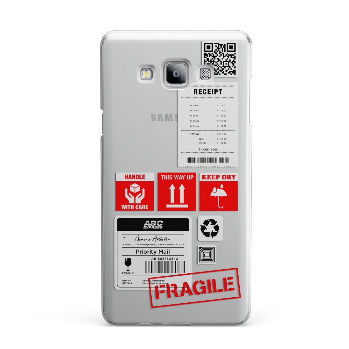 Parcel Stickers with Name Samsung Galaxy A7 2015 Case