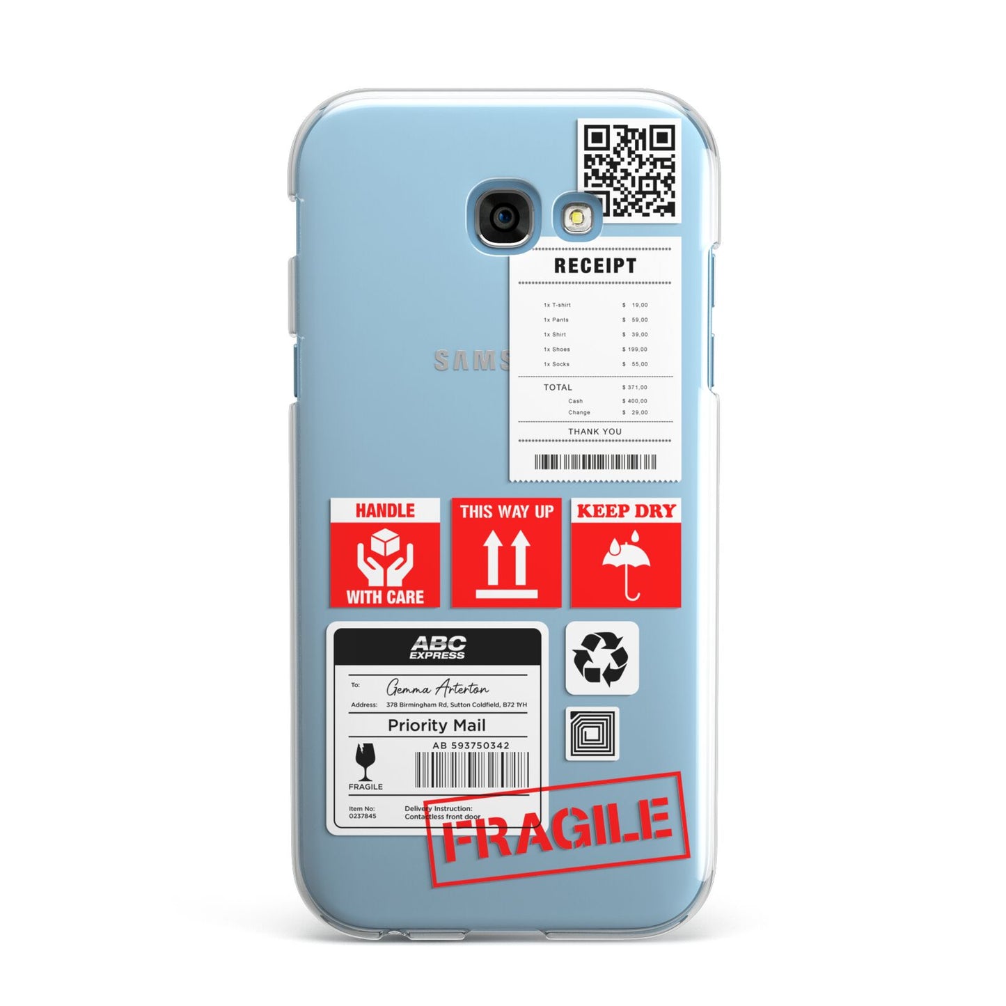 Parcel Stickers with Name Samsung Galaxy A7 2017 Case