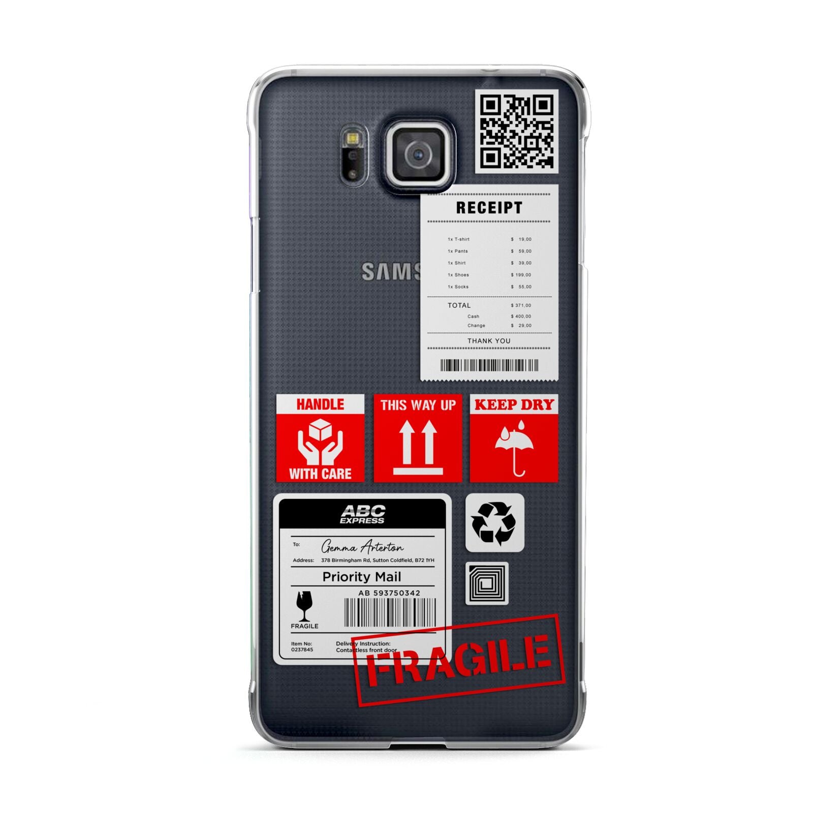 Parcel Stickers with Name Samsung Galaxy Alpha Case