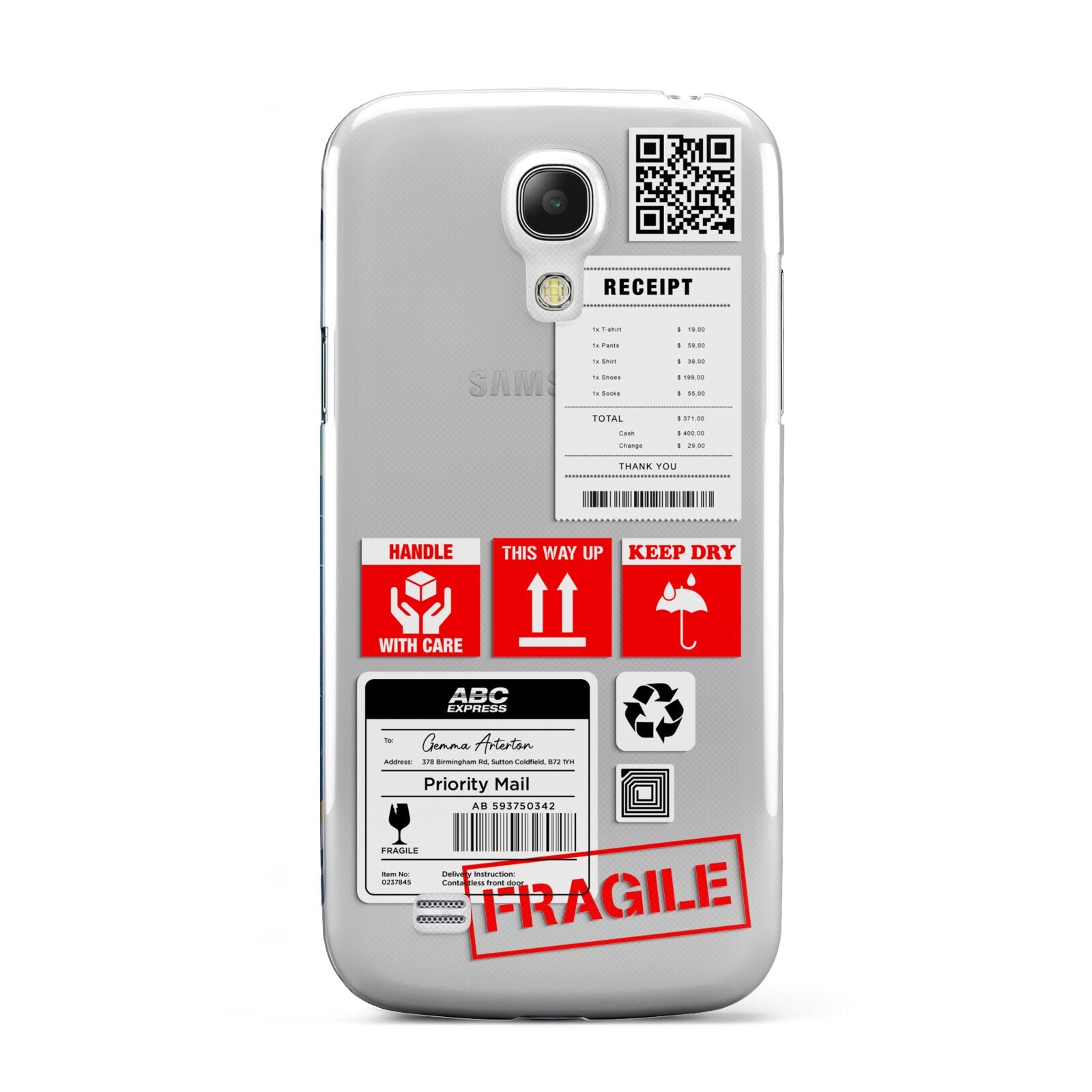 Parcel Stickers with Name Samsung Galaxy S4 Mini Case