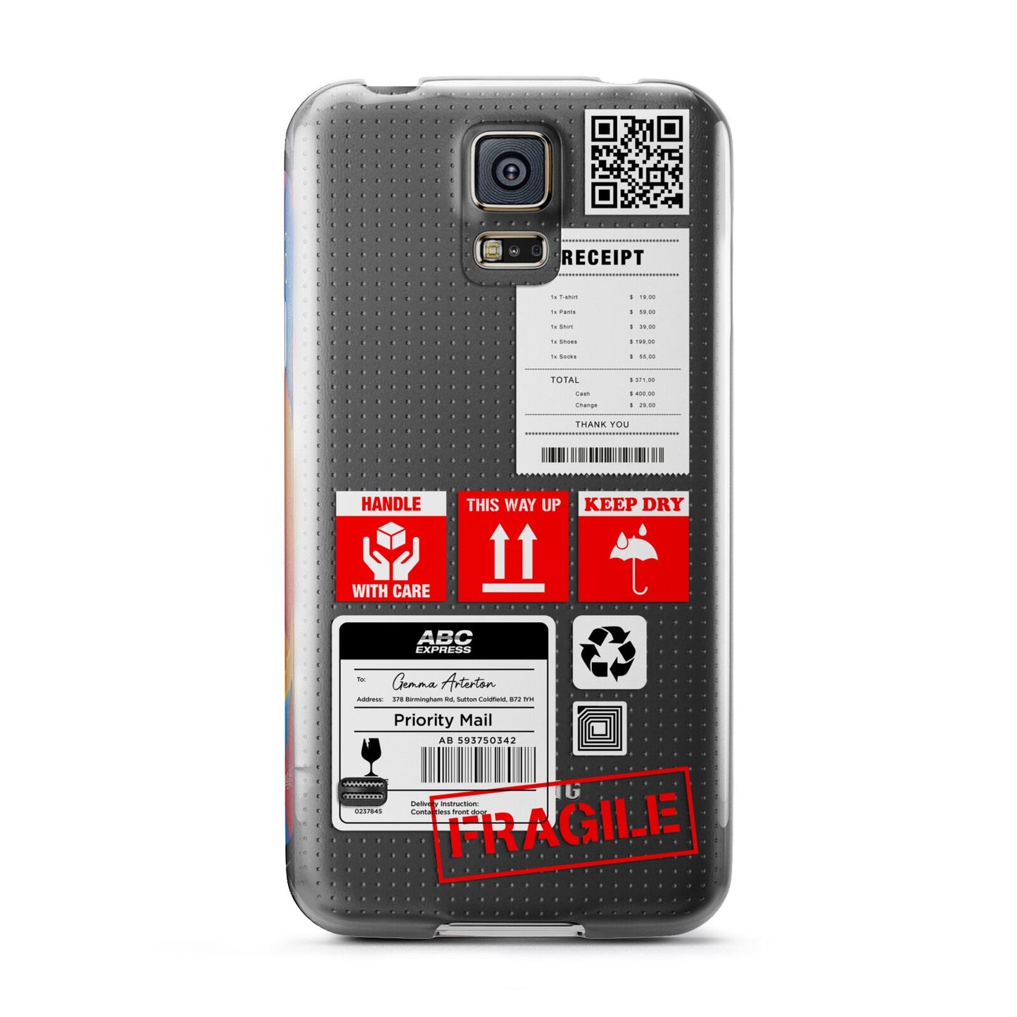 Parcel Stickers with Name Samsung Galaxy S5 Case