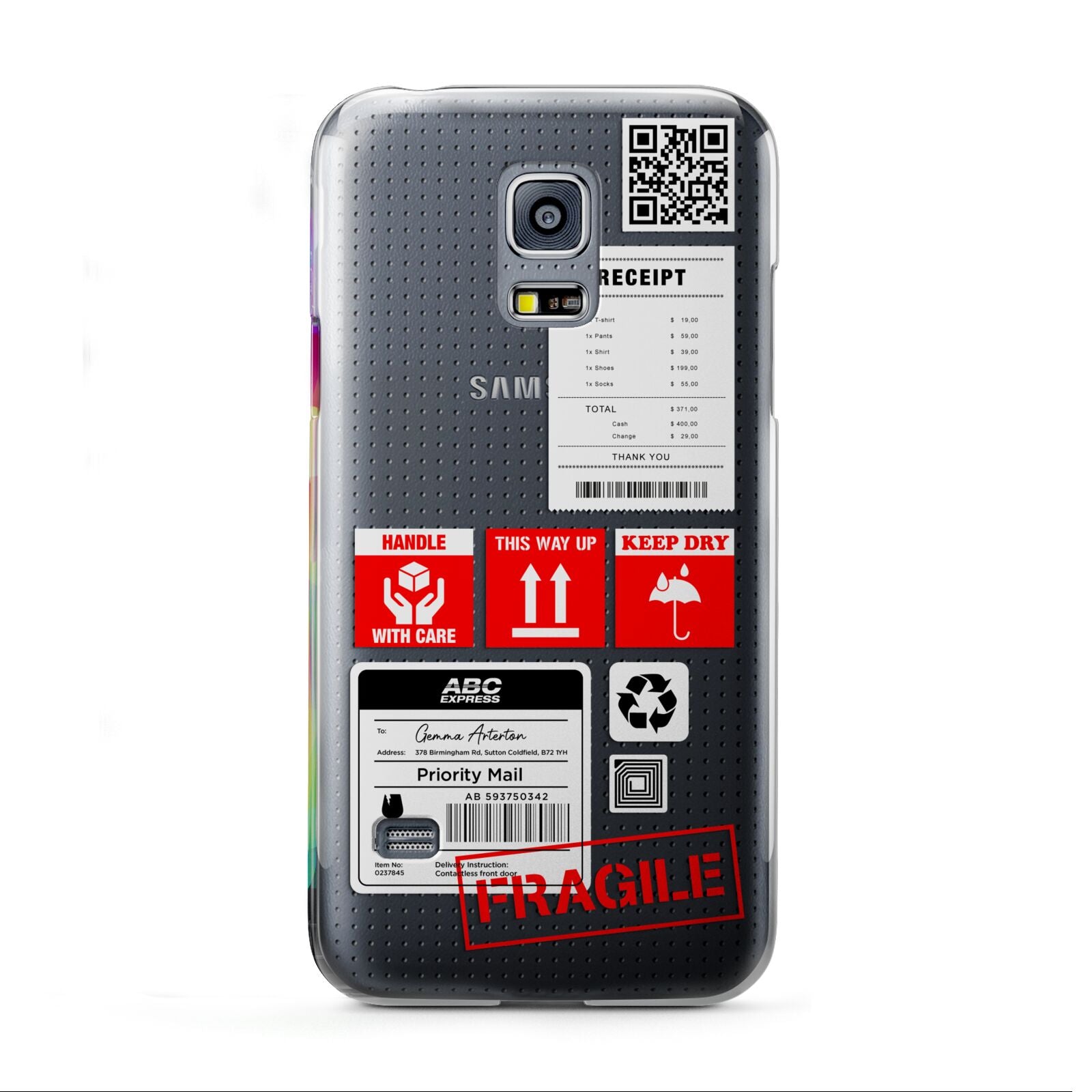 Parcel Stickers with Name Samsung Galaxy S5 Mini Case