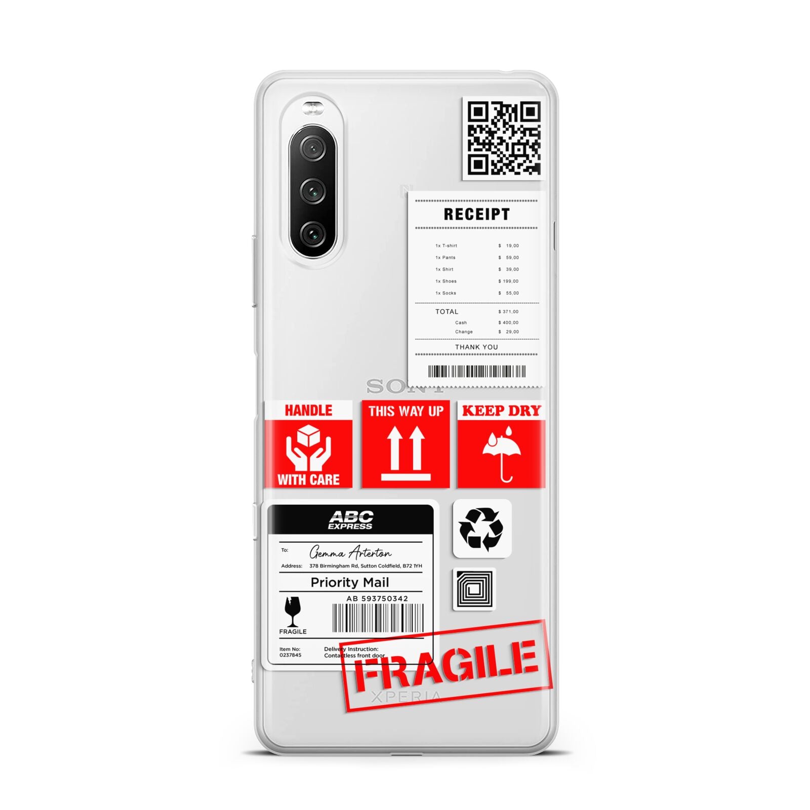 Parcel Stickers with Name Sony Xperia 10 III Case