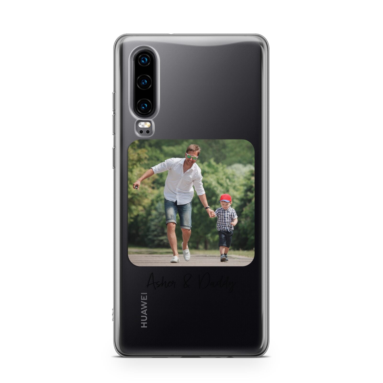 Parent and Child Photo with Text Huawei P30 Phone Case