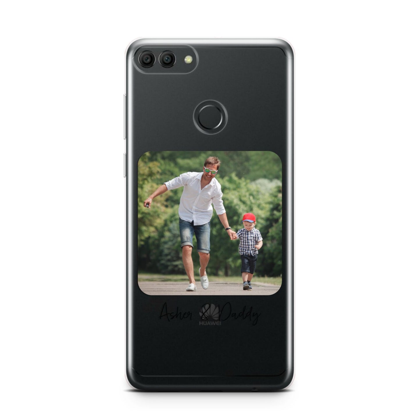 Parent and Child Photo with Text Huawei Y9 2018