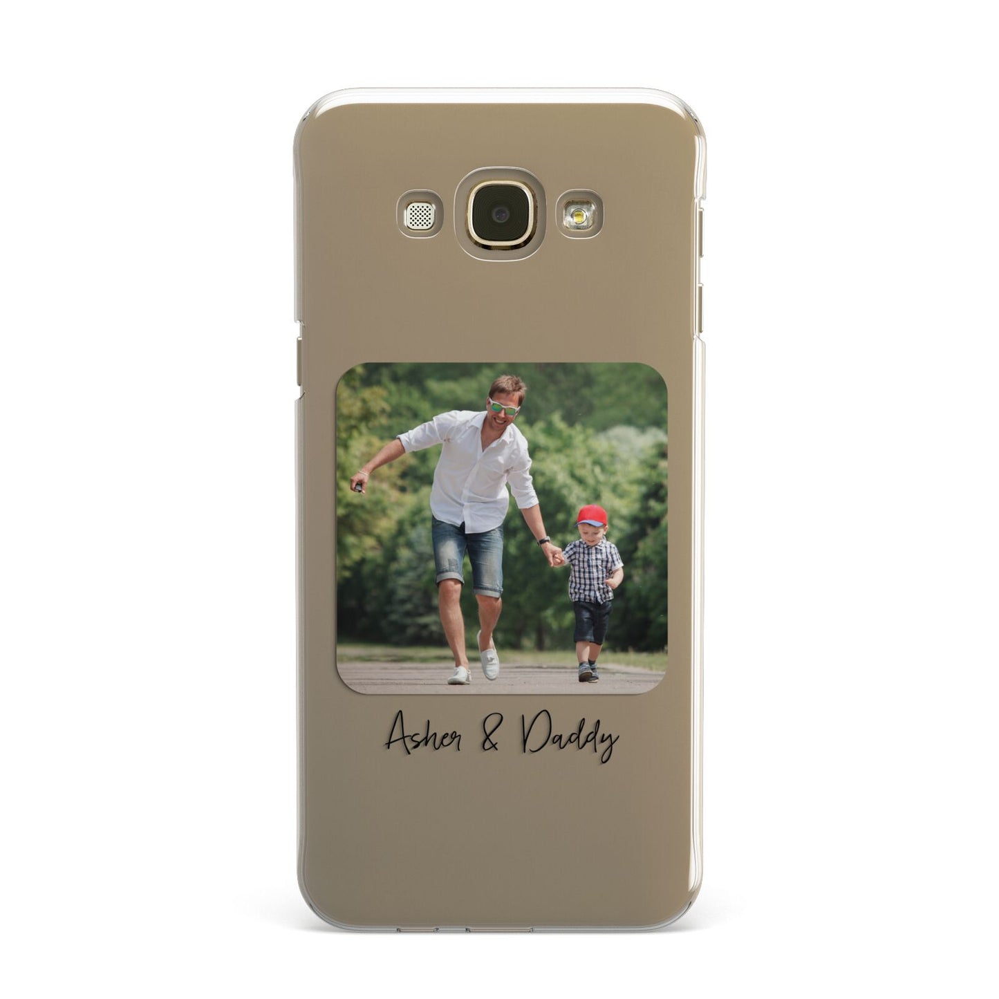 Parent and Child Photo with Text Samsung Galaxy A8 Case