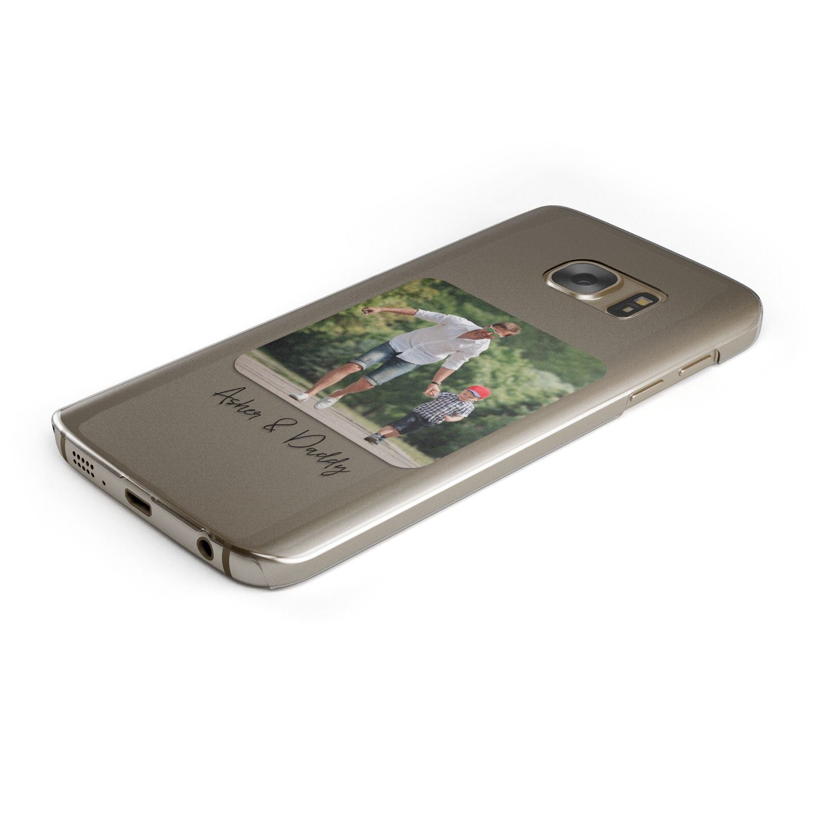 Parent and Child Photo with Text Samsung Galaxy Case Bottom Cutout