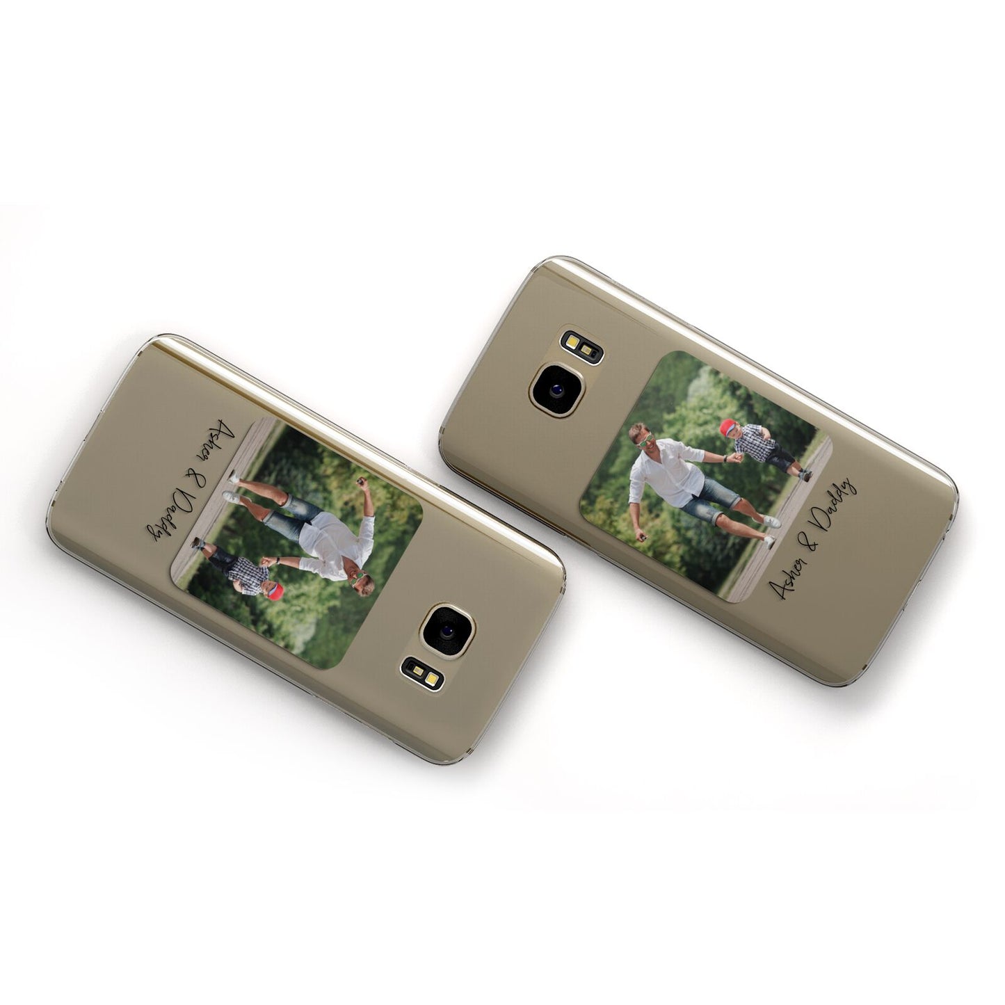 Parent and Child Photo with Text Samsung Galaxy Case Flat Overview