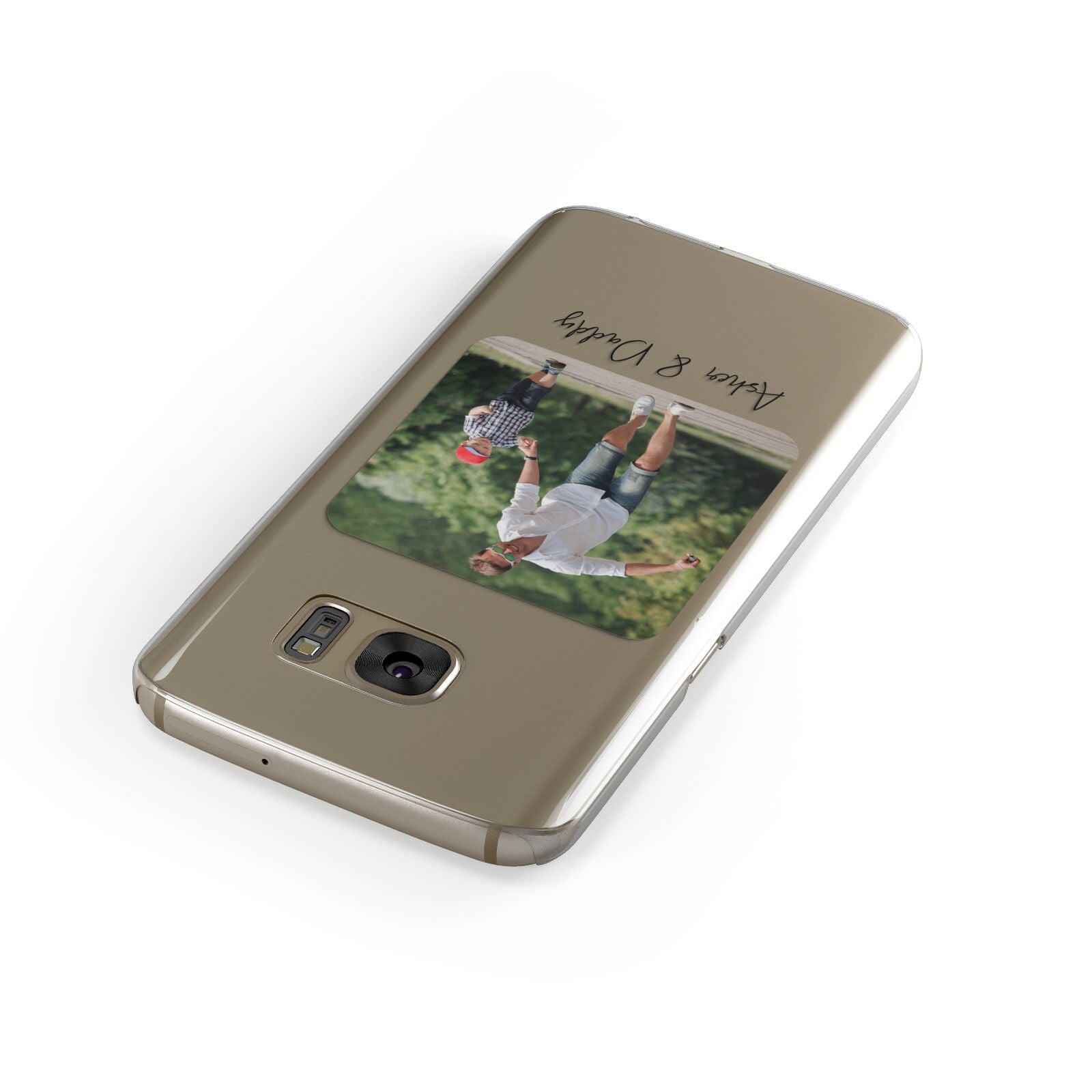 Parent and Child Photo with Text Samsung Galaxy Case Front Close Up