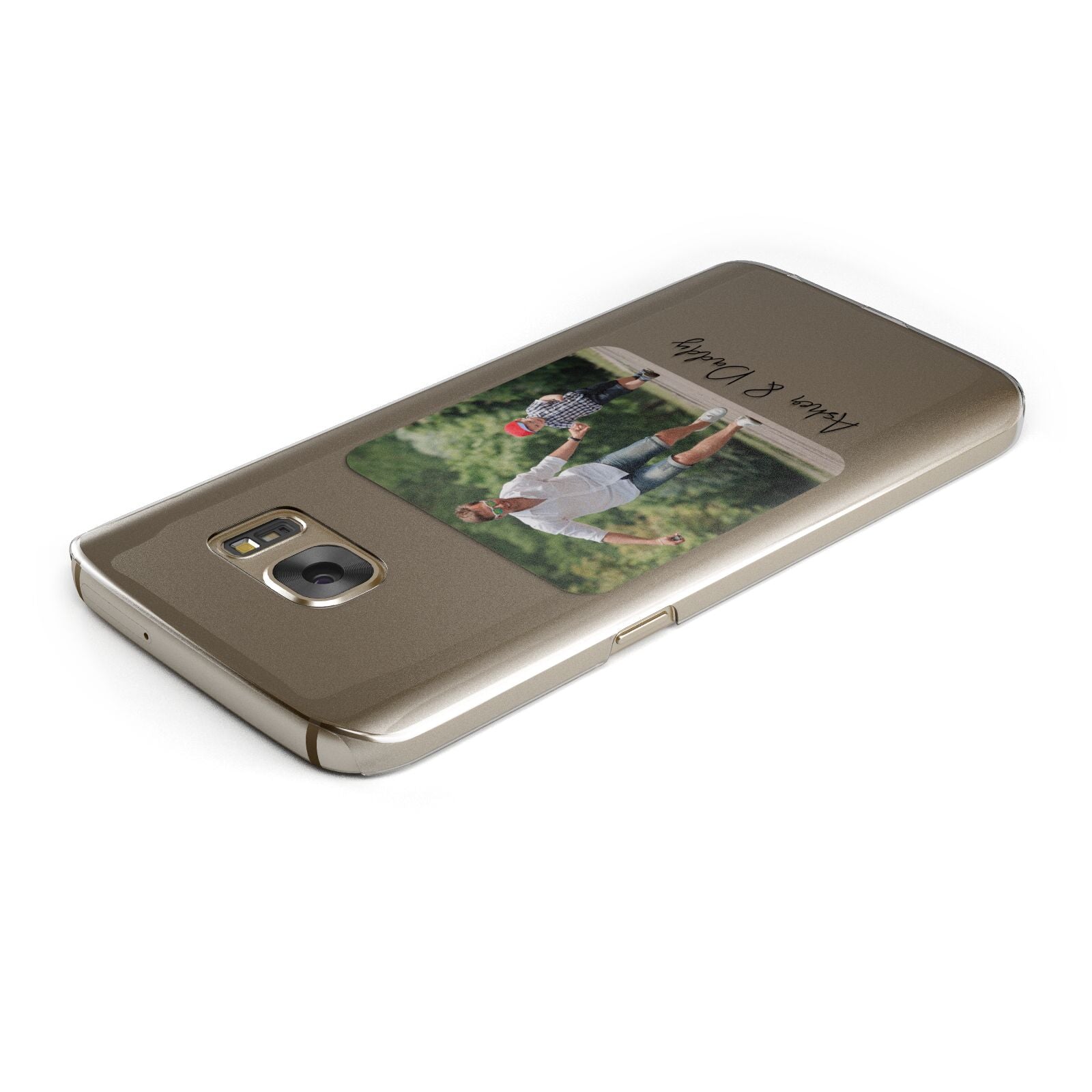 Parent and Child Photo with Text Samsung Galaxy Case Top Cutout