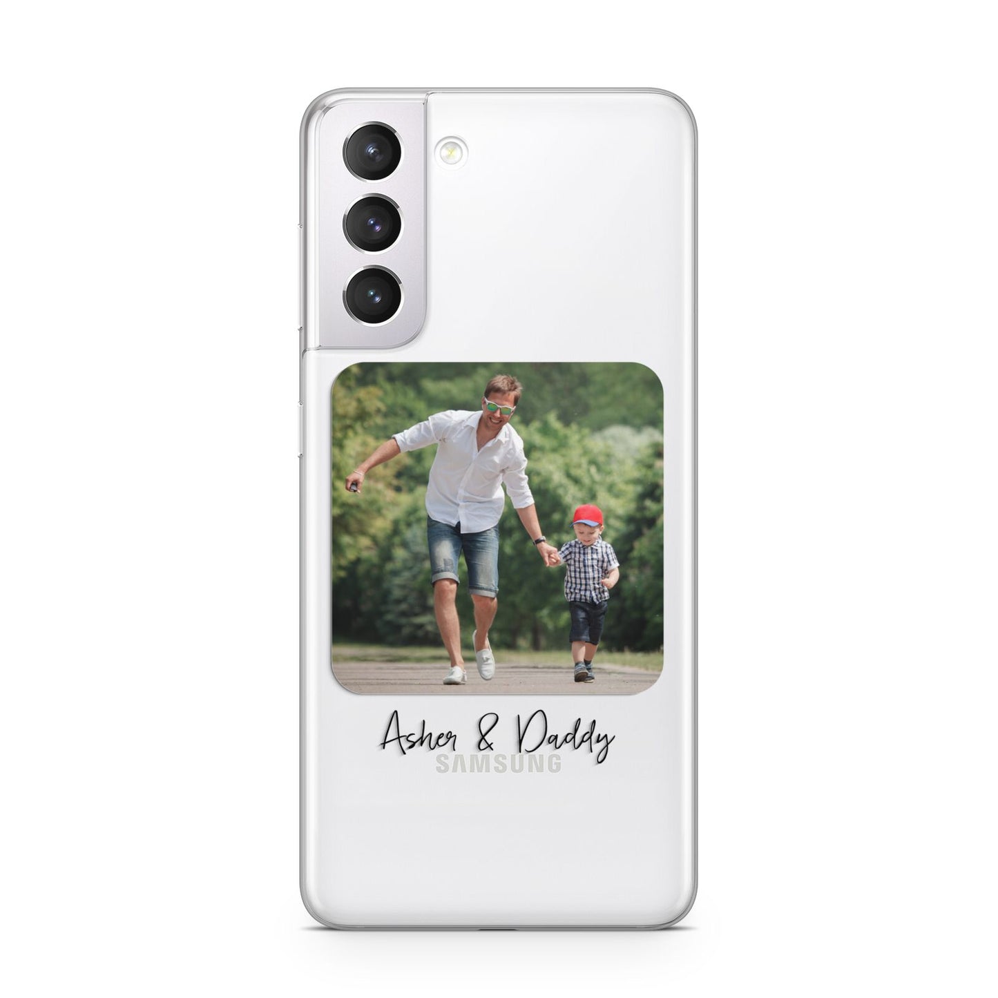 Parent and Child Photo with Text Samsung S21 Case