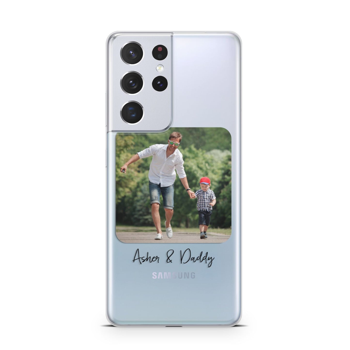 Parent and Child Photo with Text Samsung S21 Ultra Case