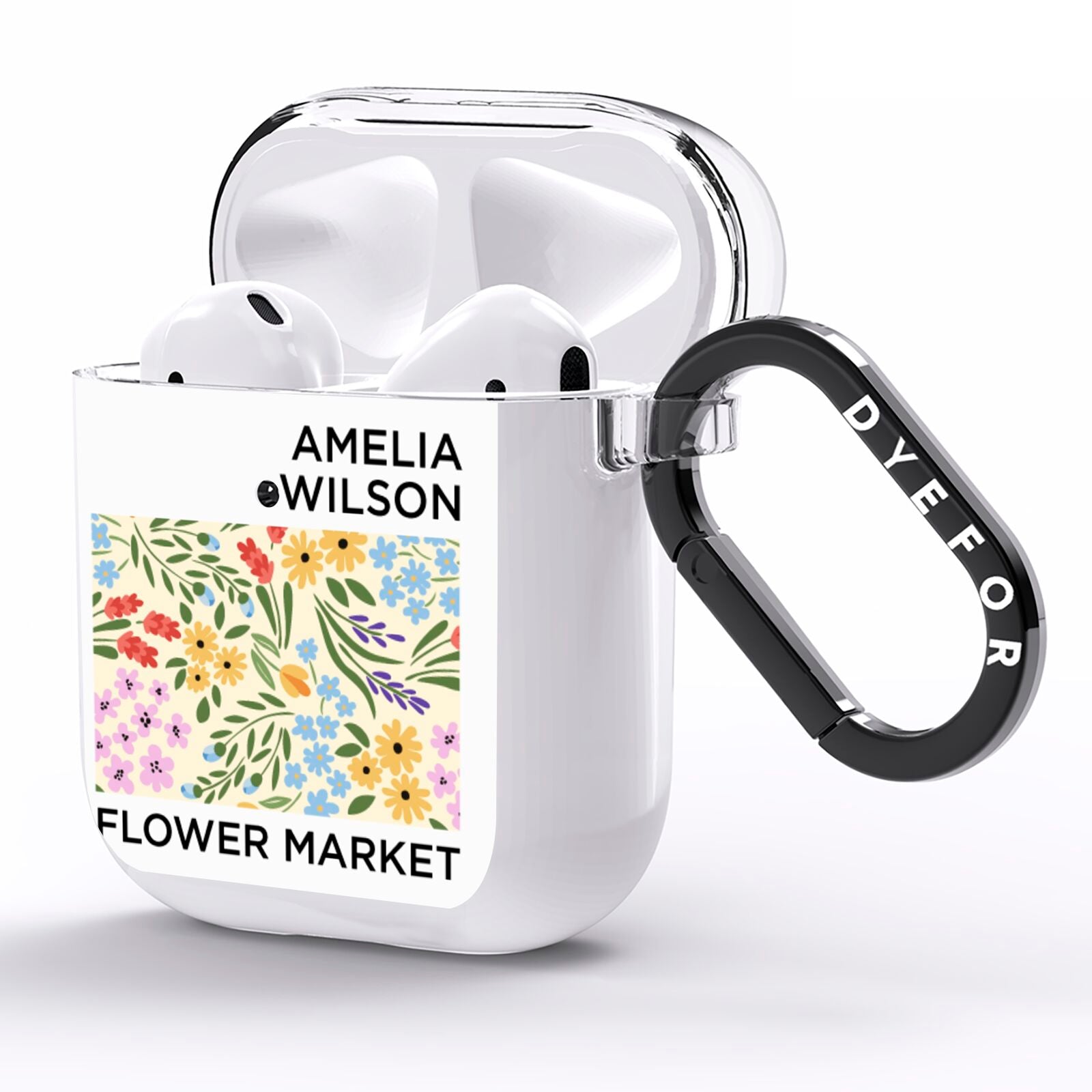 Paris Flower Market AirPods Clear Case Side Image