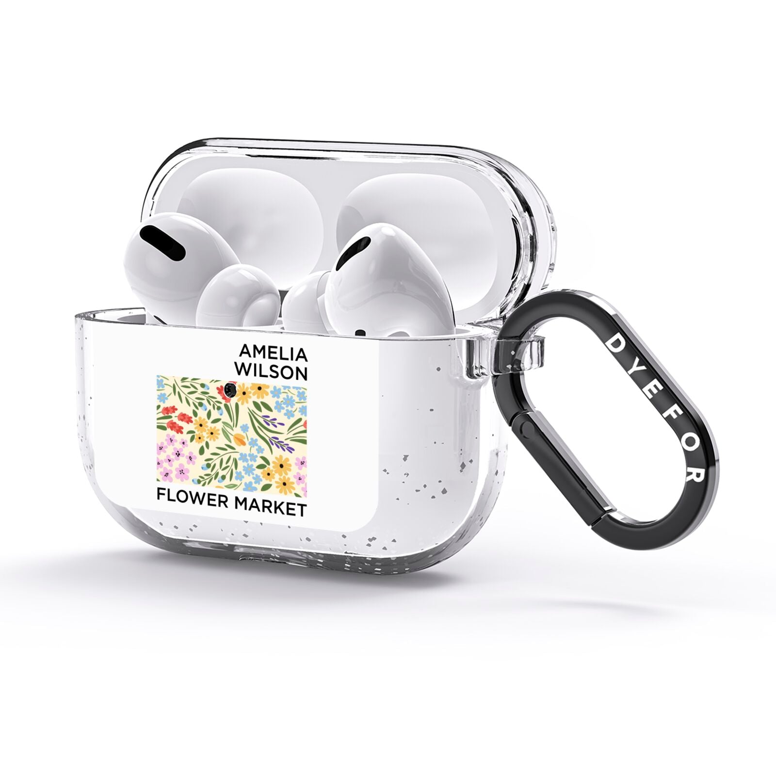 Paris Flower Market AirPods Glitter Case 3rd Gen Side Image