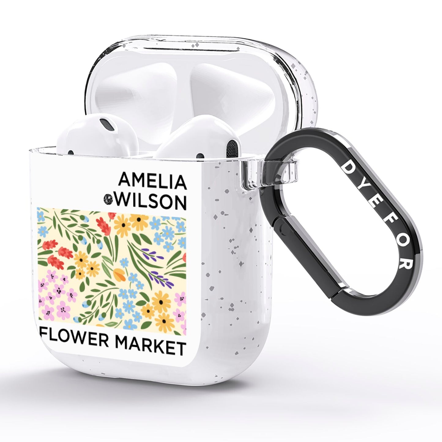 Paris Flower Market AirPods Glitter Case Side Image