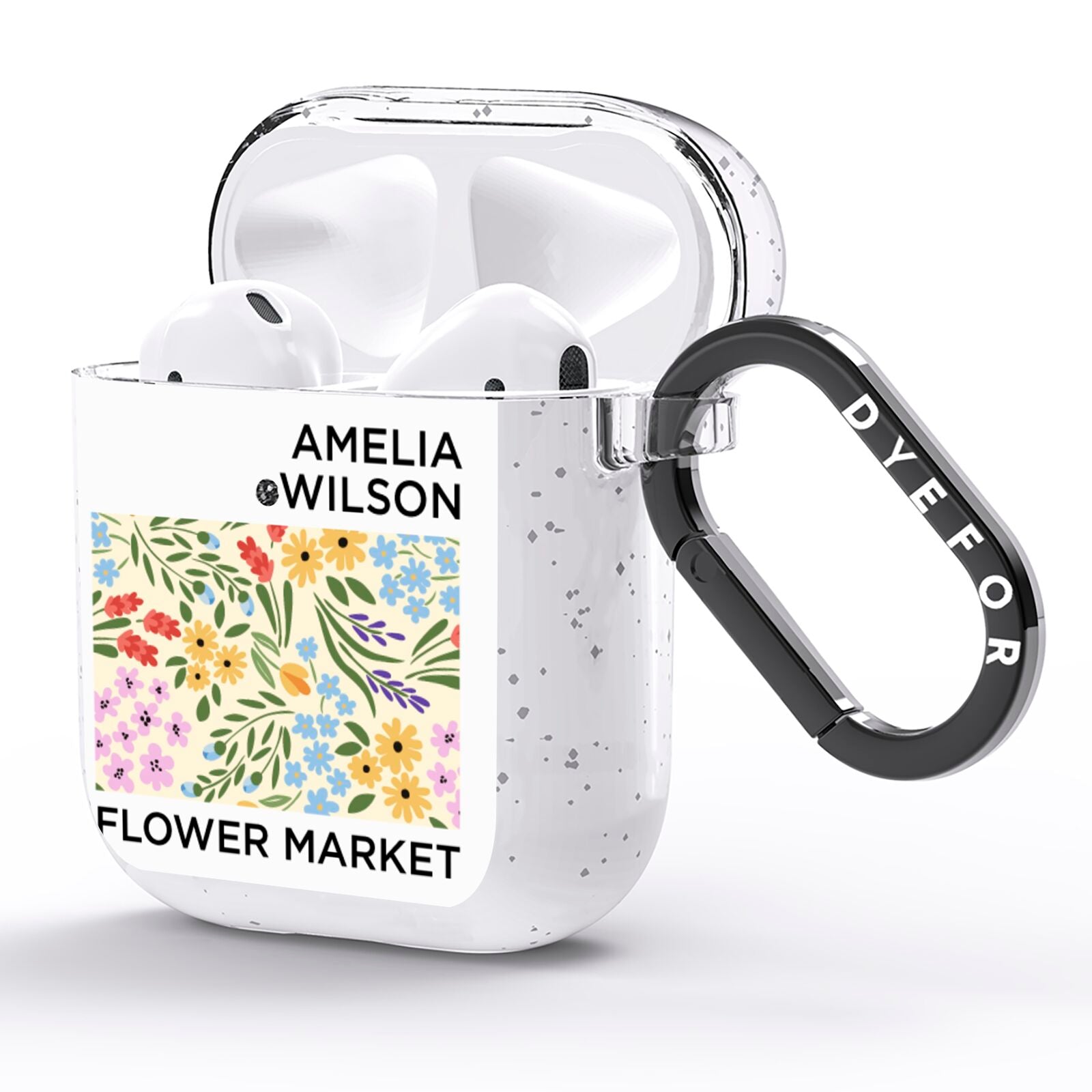 Paris Flower Market AirPods Glitter Case Side Image