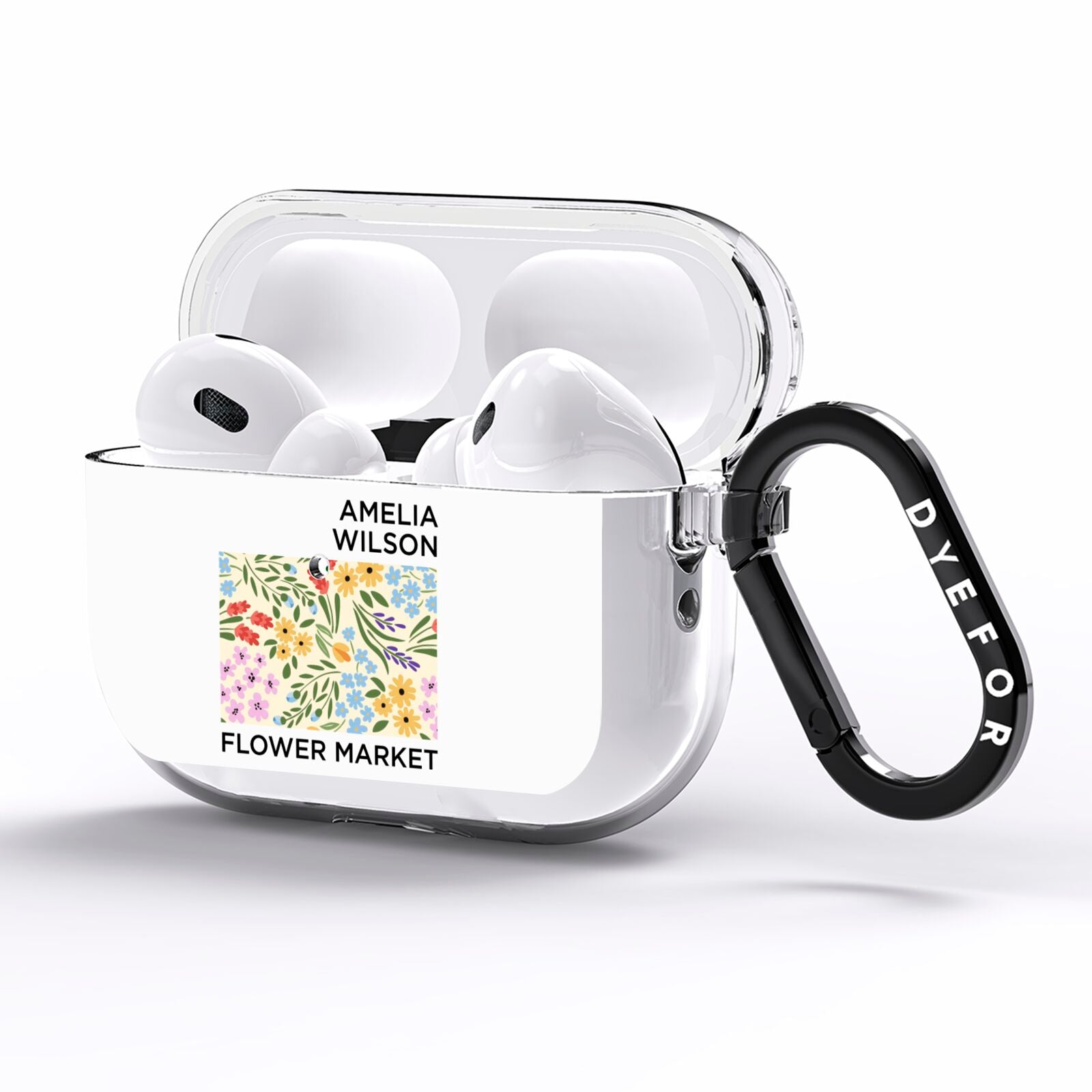 Paris Flower Market AirPods Pro Clear Case Side Image