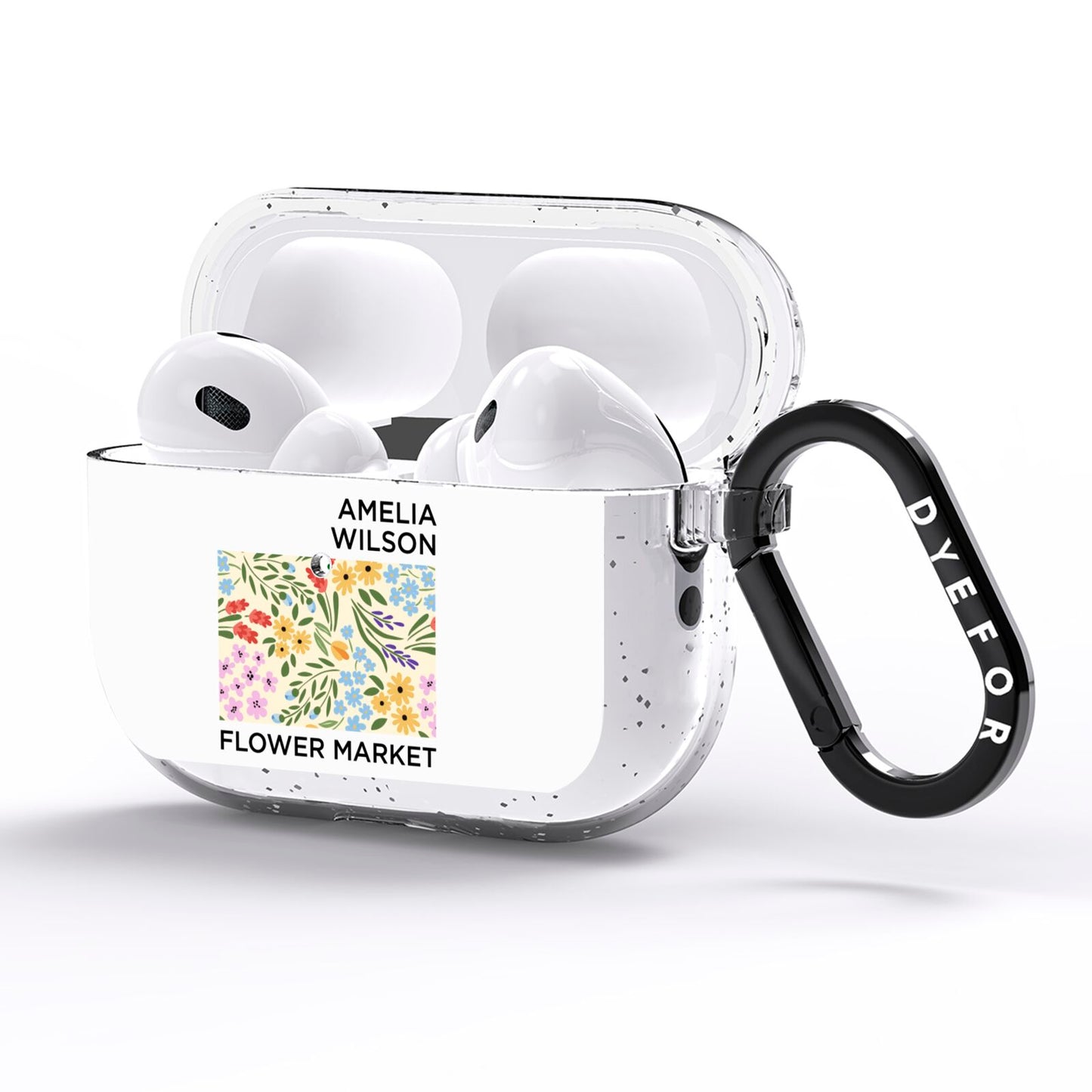 Paris Flower Market AirPods Pro Glitter Case Side Image