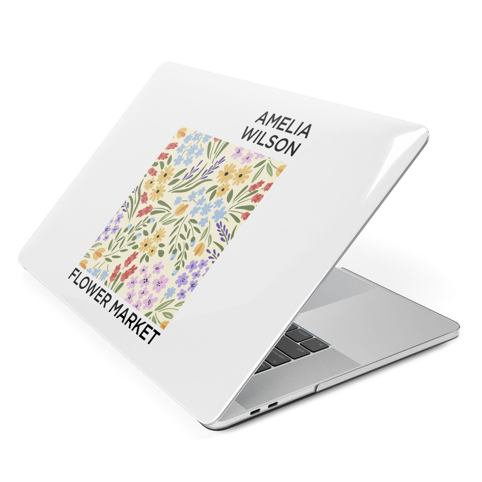 Paris Flower Market Apple MacBook Case Side View