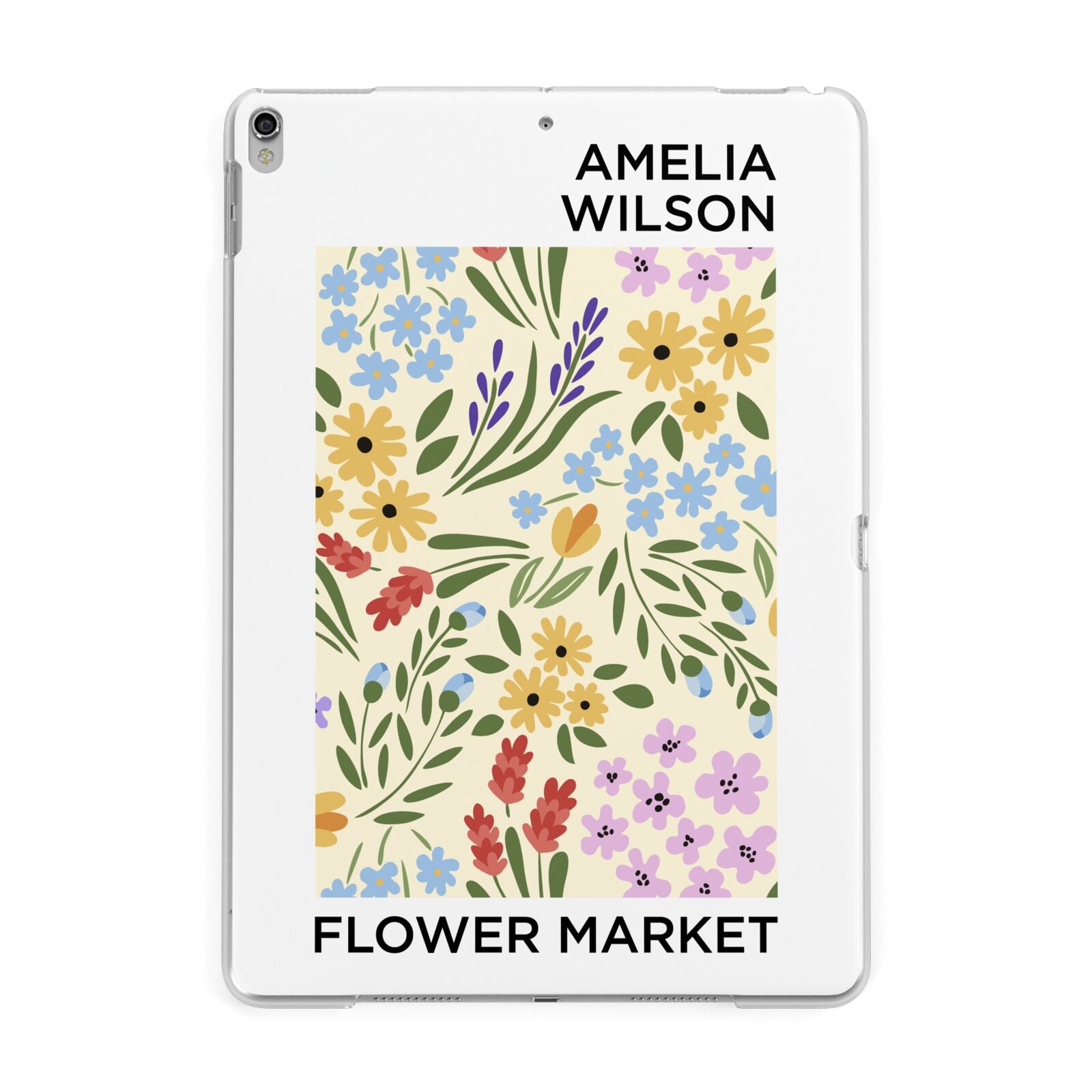 Paris Flower Market Apple iPad Silver Case