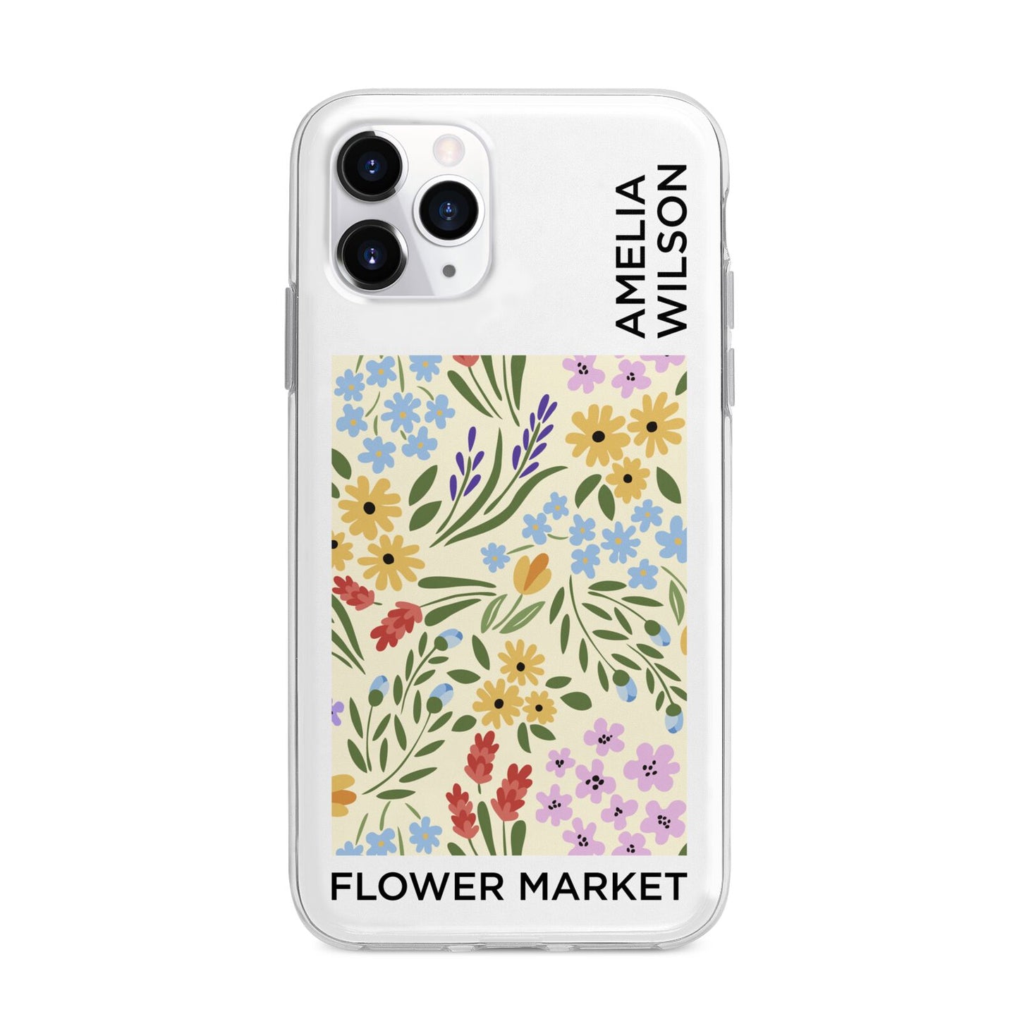 Paris Flower Market Apple iPhone 11 Pro Max in Silver with Bumper Case