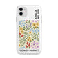 Paris Flower Market Apple iPhone 11 in White with Bumper Case