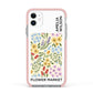 Paris Flower Market Apple iPhone 11 in White with Pink Impact Case