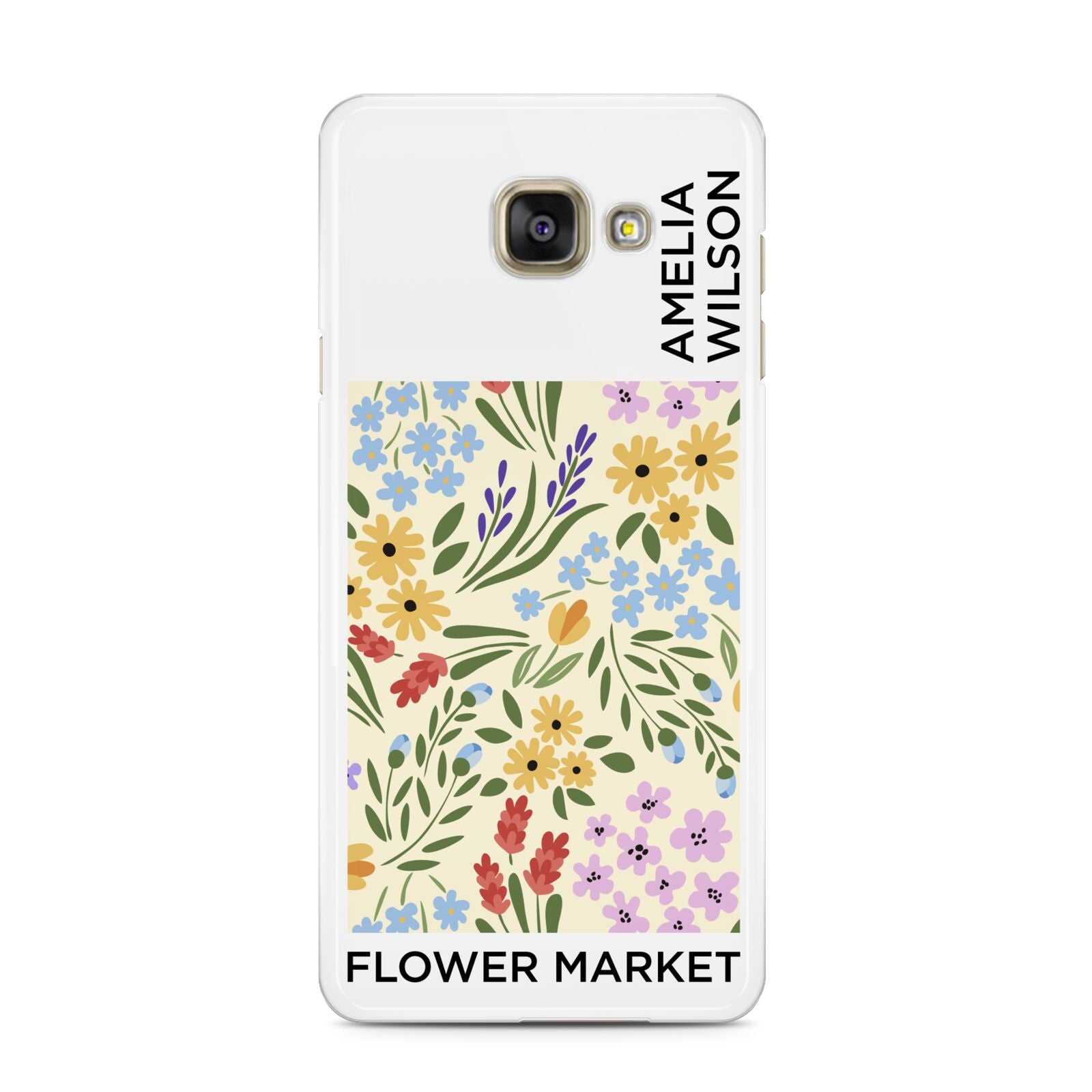 Paris Flower Market Samsung Galaxy A3 2016 Case on gold phone