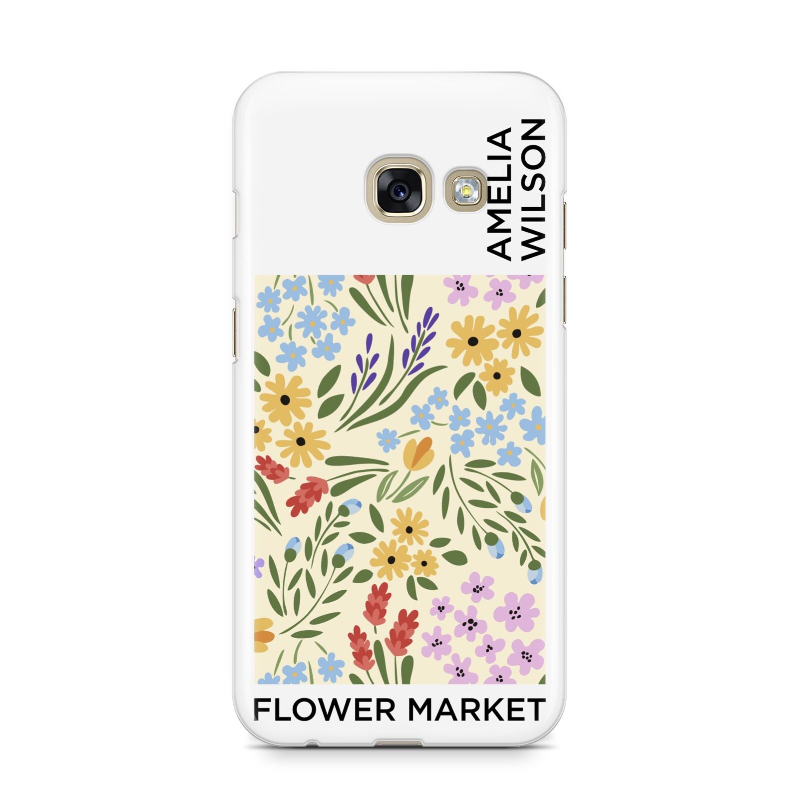 Paris Flower Market Samsung Galaxy A3 2017 Case on gold phone