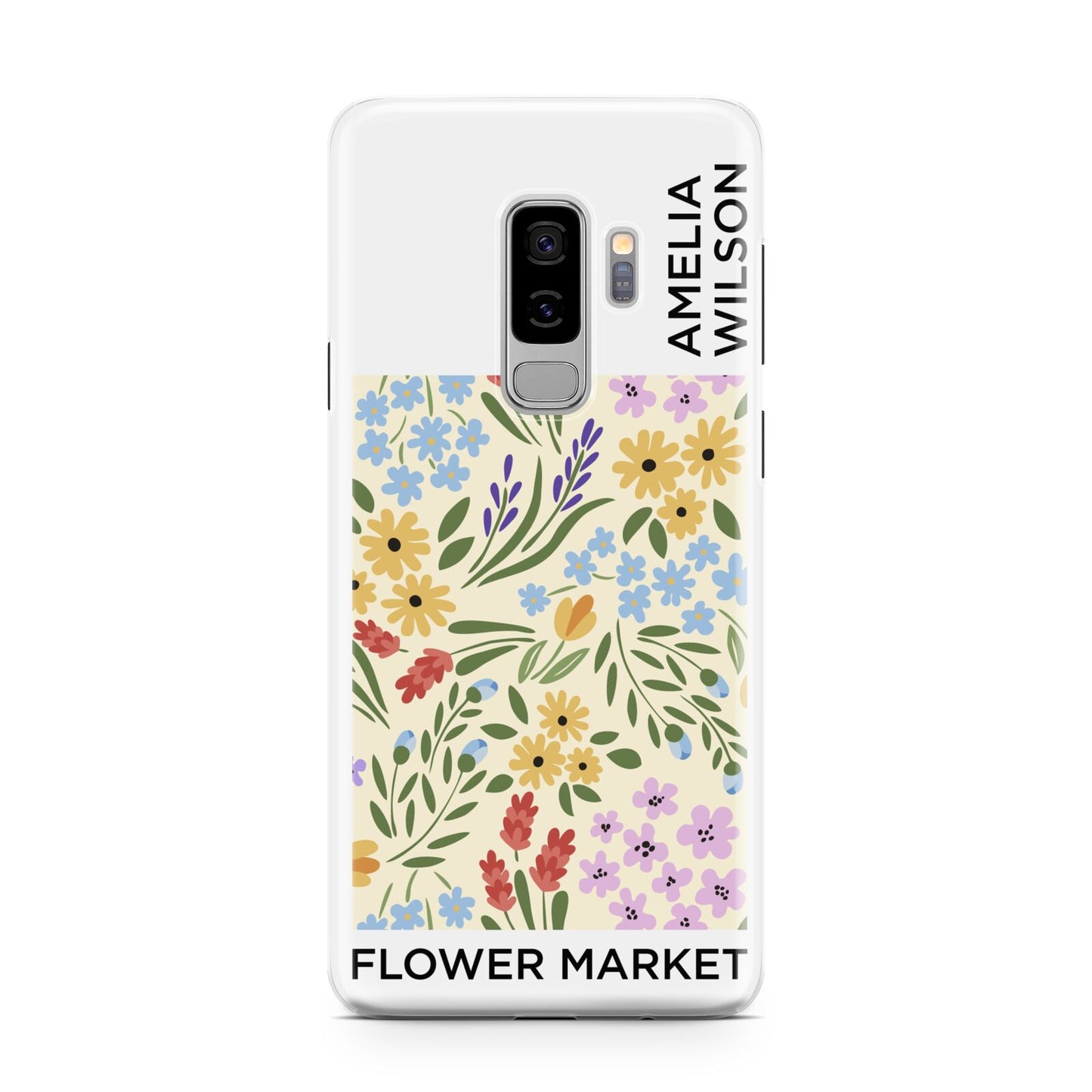 Paris Flower Market Samsung Galaxy S9 Plus Case on Silver phone