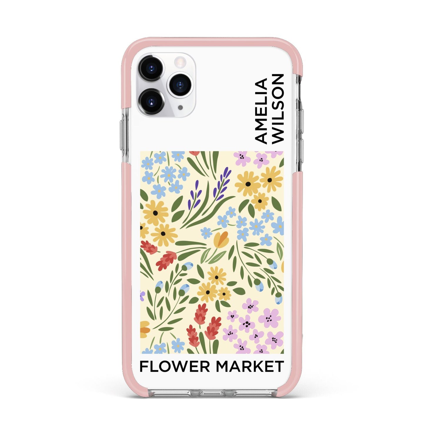 Paris Flower Market iPhone 11 Pro Max Impact Pink Edge Case