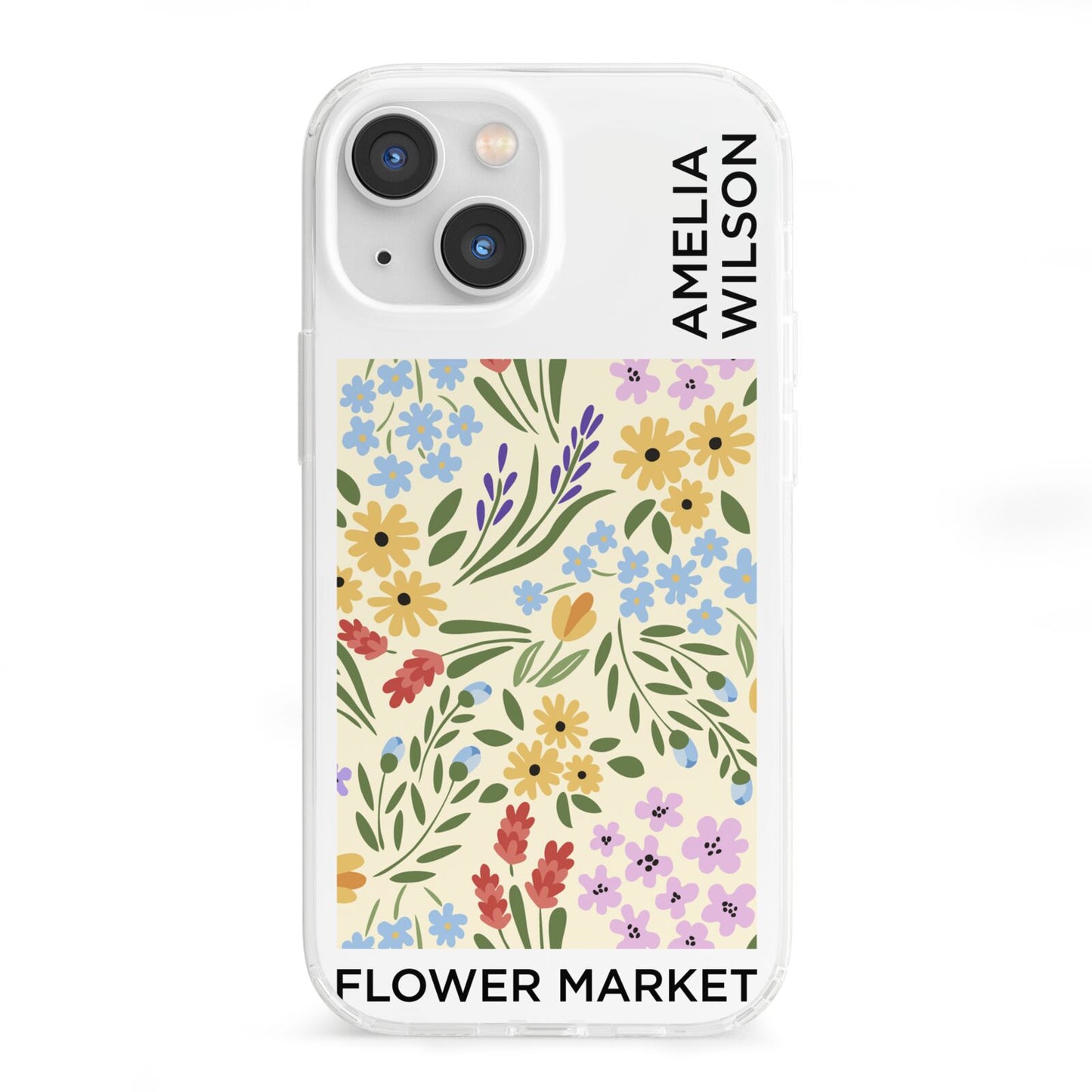 Paris Flower Market iPhone 13 Mini Clear Bumper Case