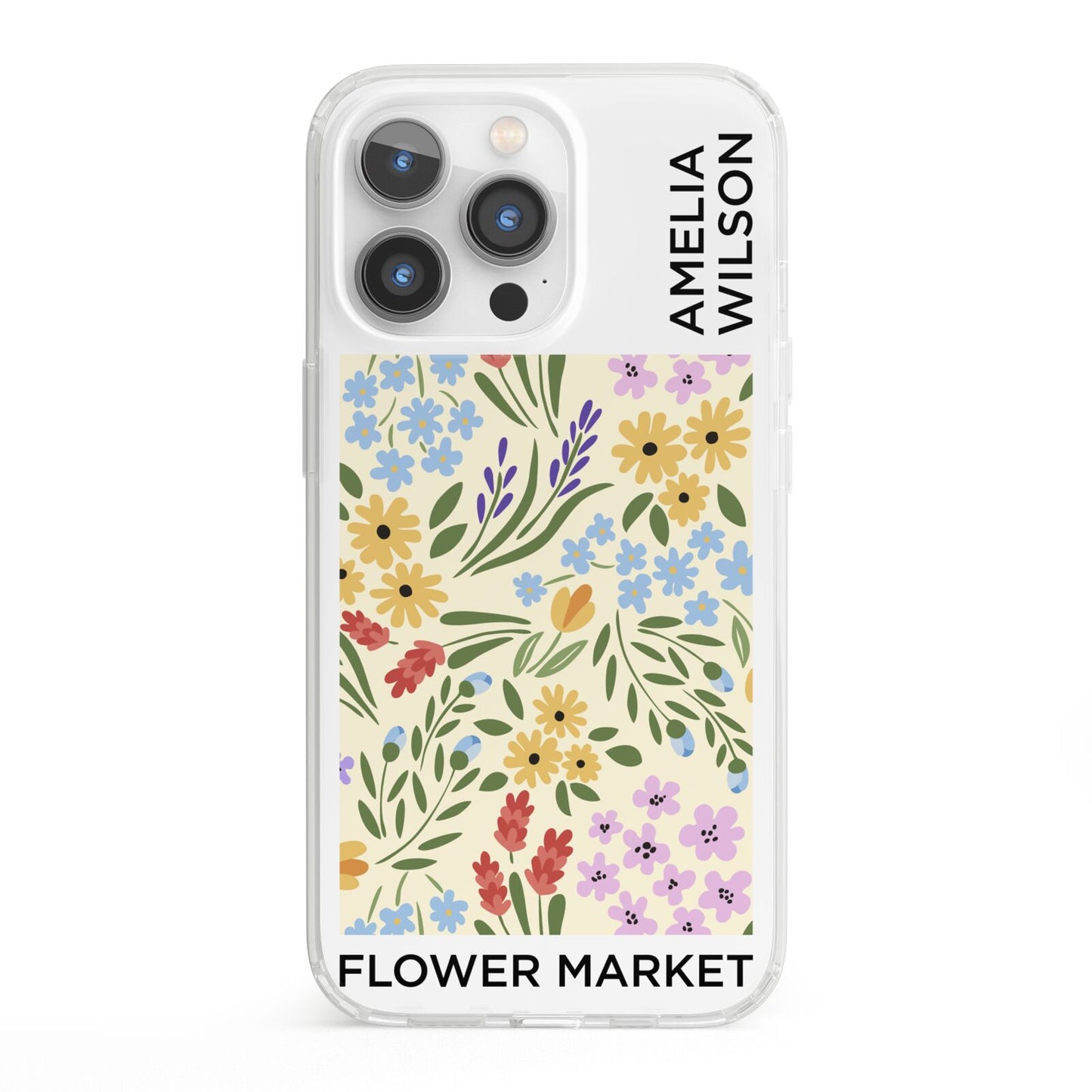 Paris Flower Market iPhone 13 Pro Clear Bumper Case