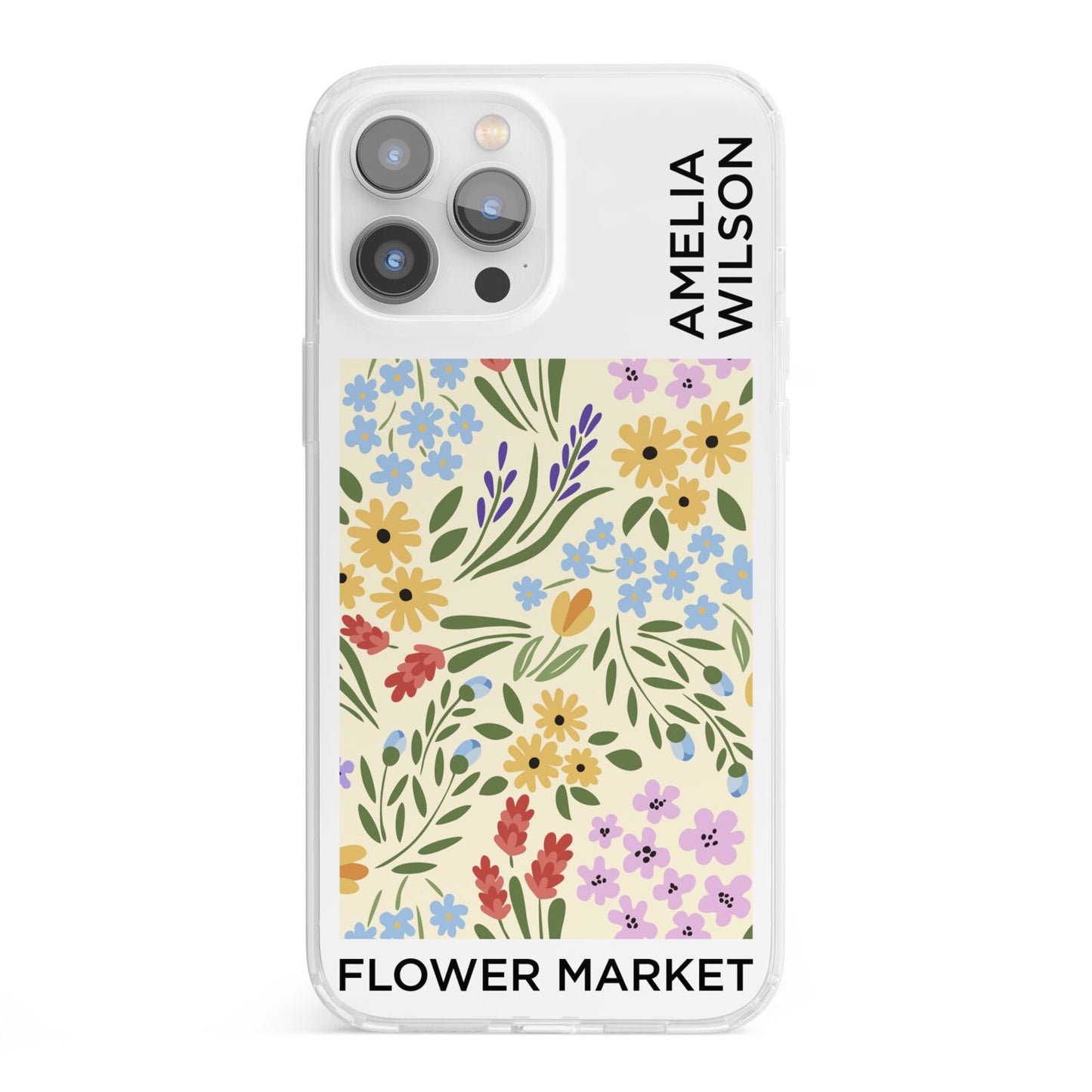 Paris Flower Market iPhone 13 Pro Max Clear Bumper Case