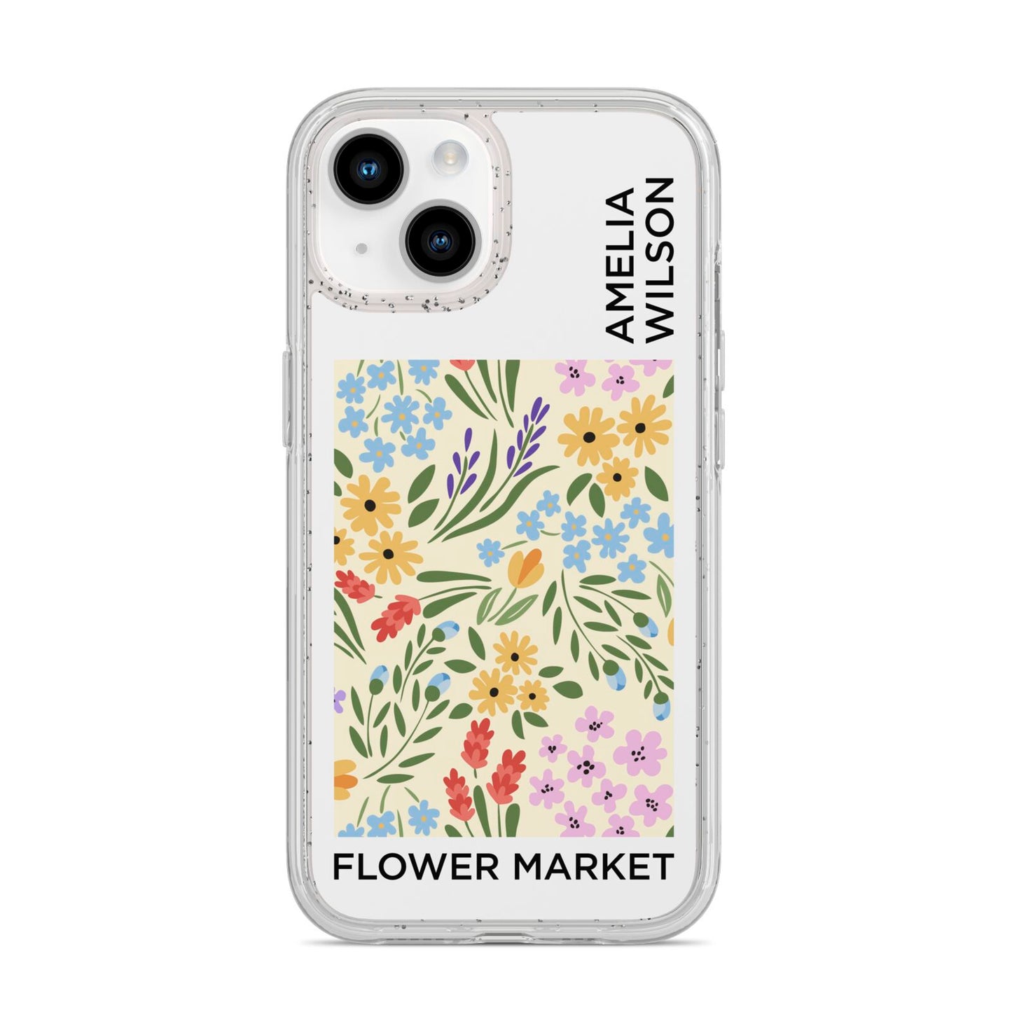 Paris Flower Market iPhone 14 Glitter Tough Case Starlight