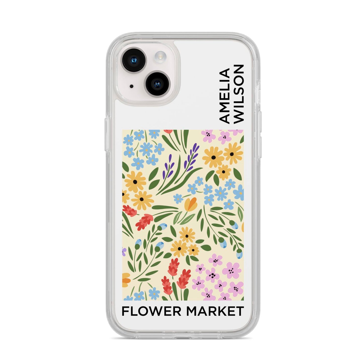 Paris Flower Market iPhone 14 Plus Clear Tough Case Starlight